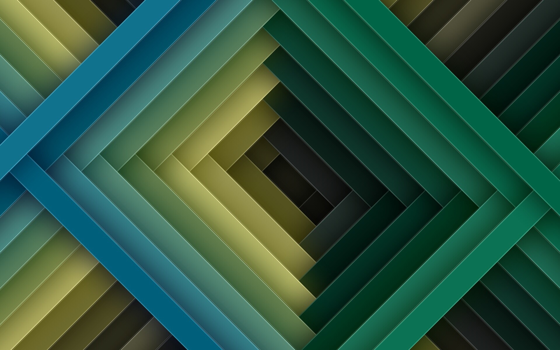 abstract, digital art, geometry, blue, green, HD Wallpaper