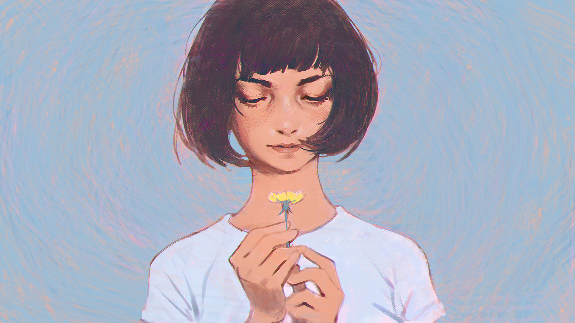 digital art, fantasy art, artwork, original characters, women, brunette, Ilya Kuvshinov, HD Wallpaper