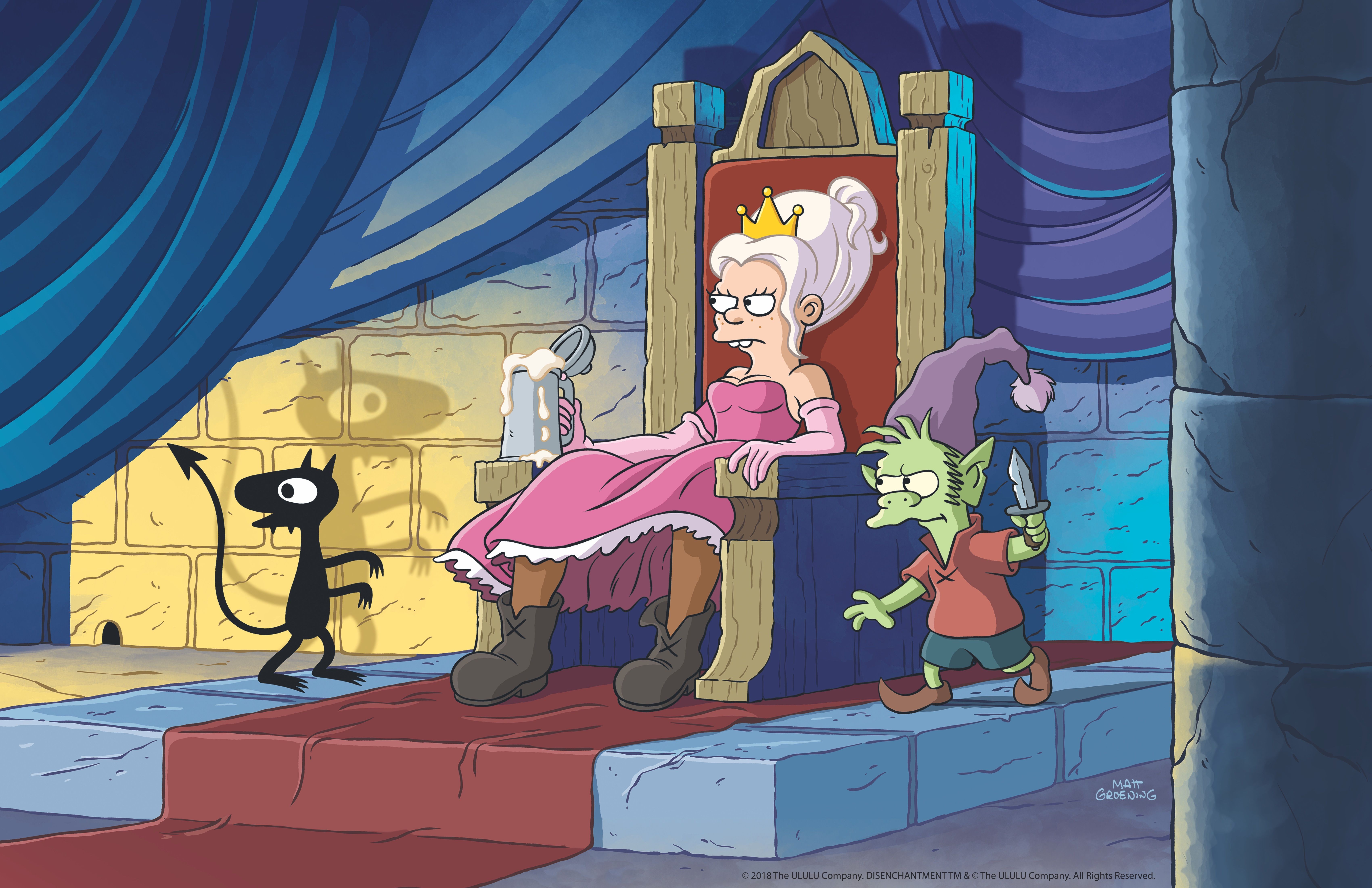 Disenchantment, Bean, Elfo, series, tv series, Netflix, animated series, HD Wallpaper
