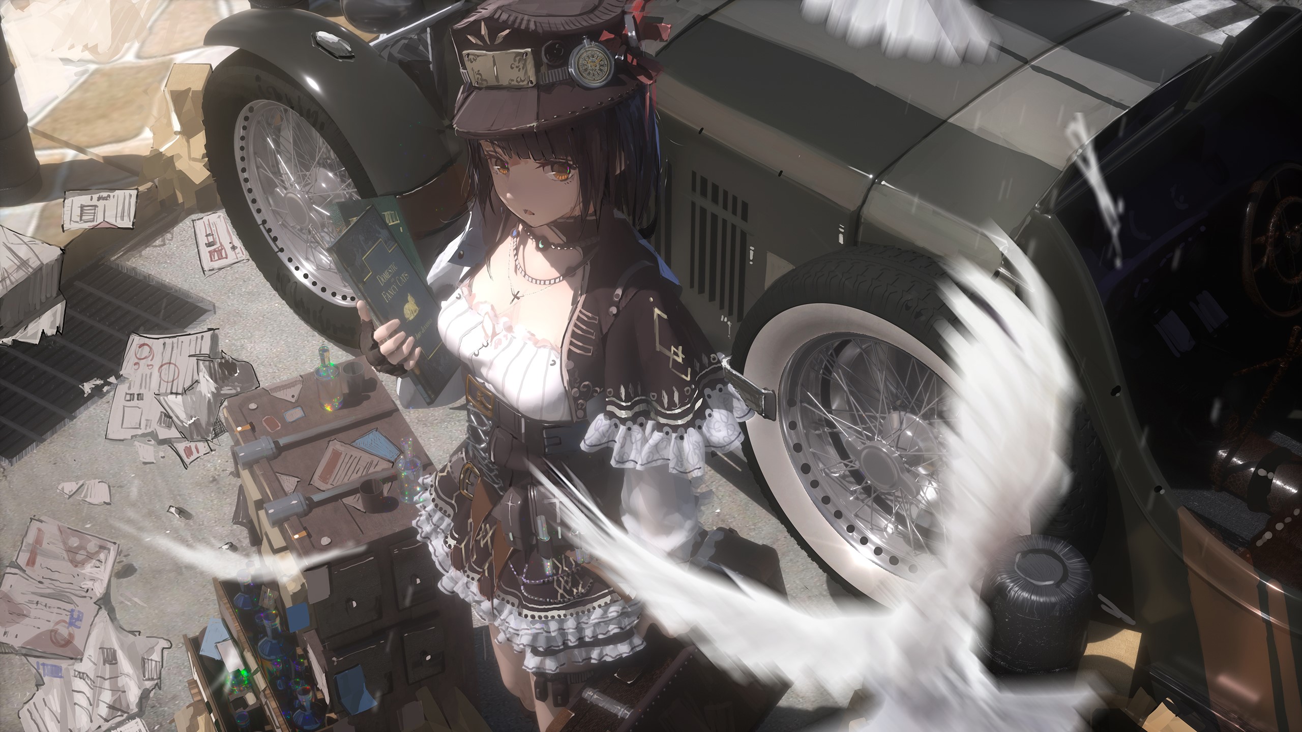 anime, anime girls, steampunk, Victorian, novelance, HD Wallpaper