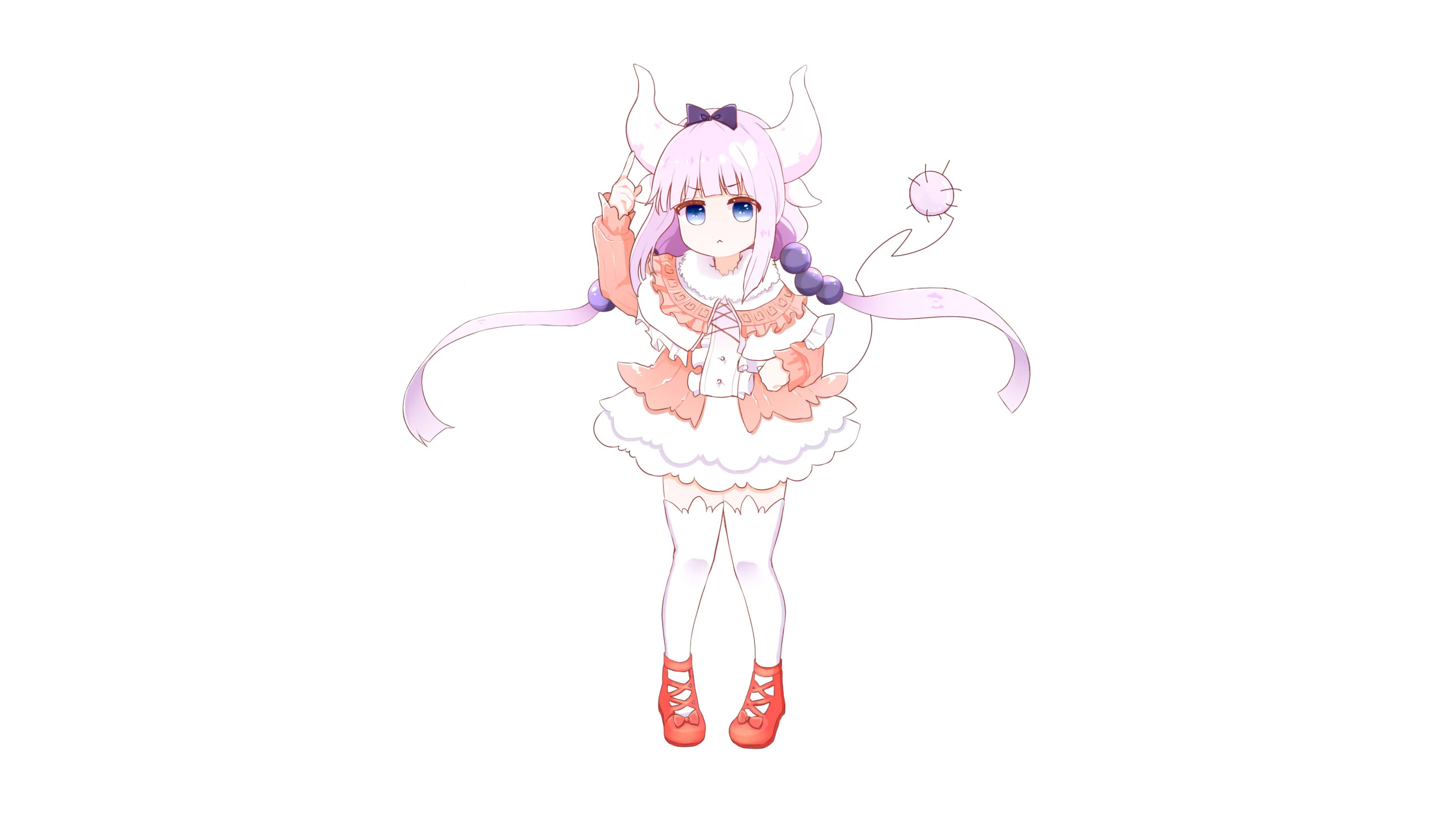 Kobayashi-san Chi no Maid Dragon, Kanna Kamui (Kobayashi-san Chi no Maid Dragon), simple background, HD Wallpaper