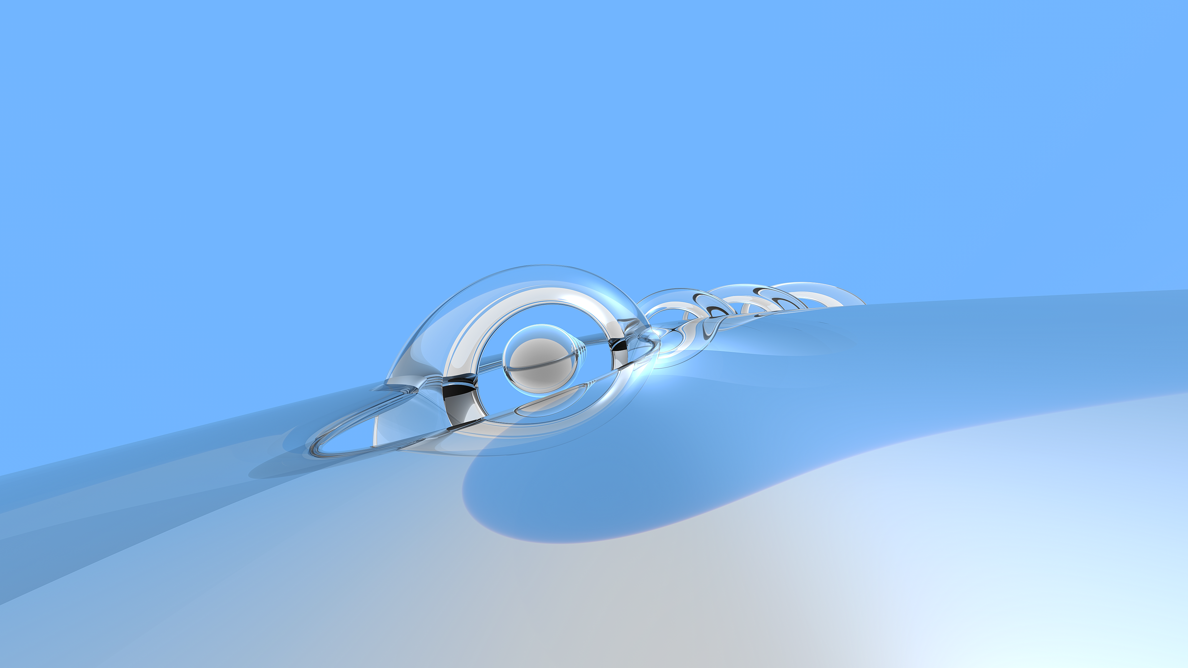 abstract, digital art, blue background, render, HD Wallpaper