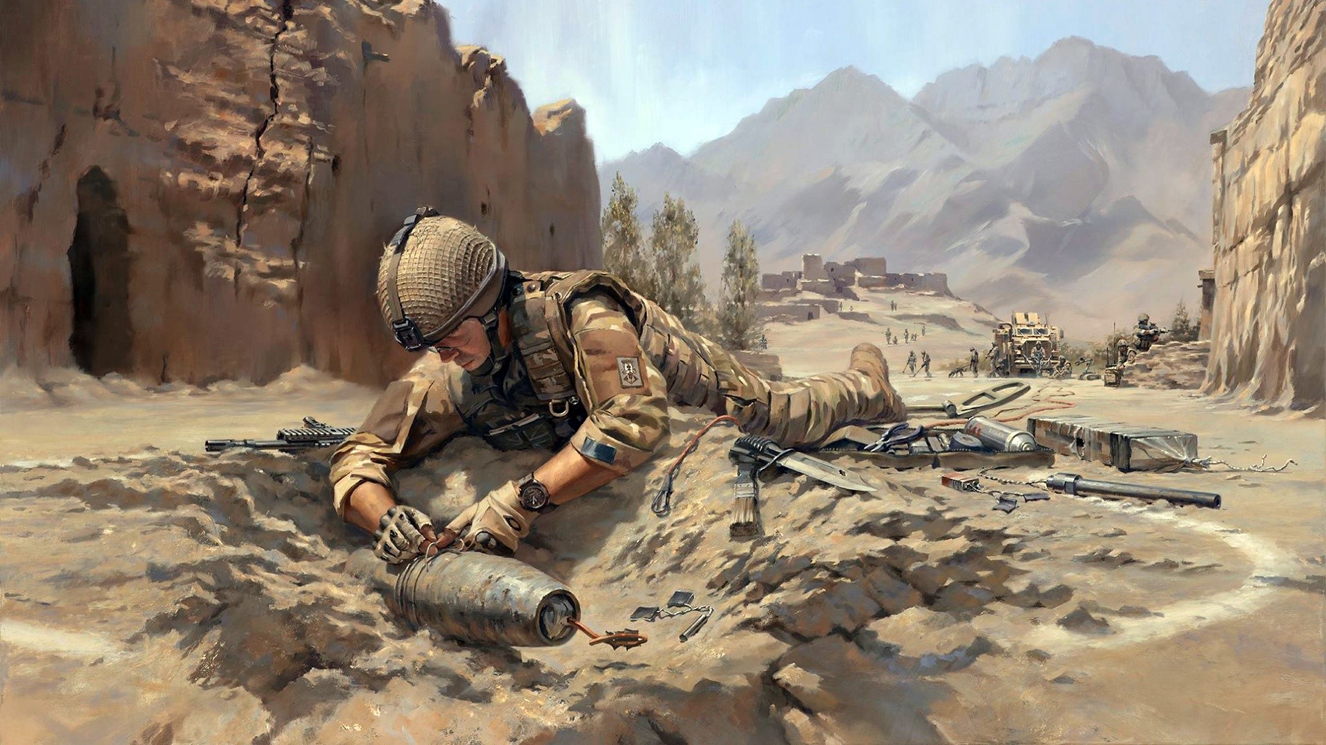 artwork, military, soldier, HD Wallpaper