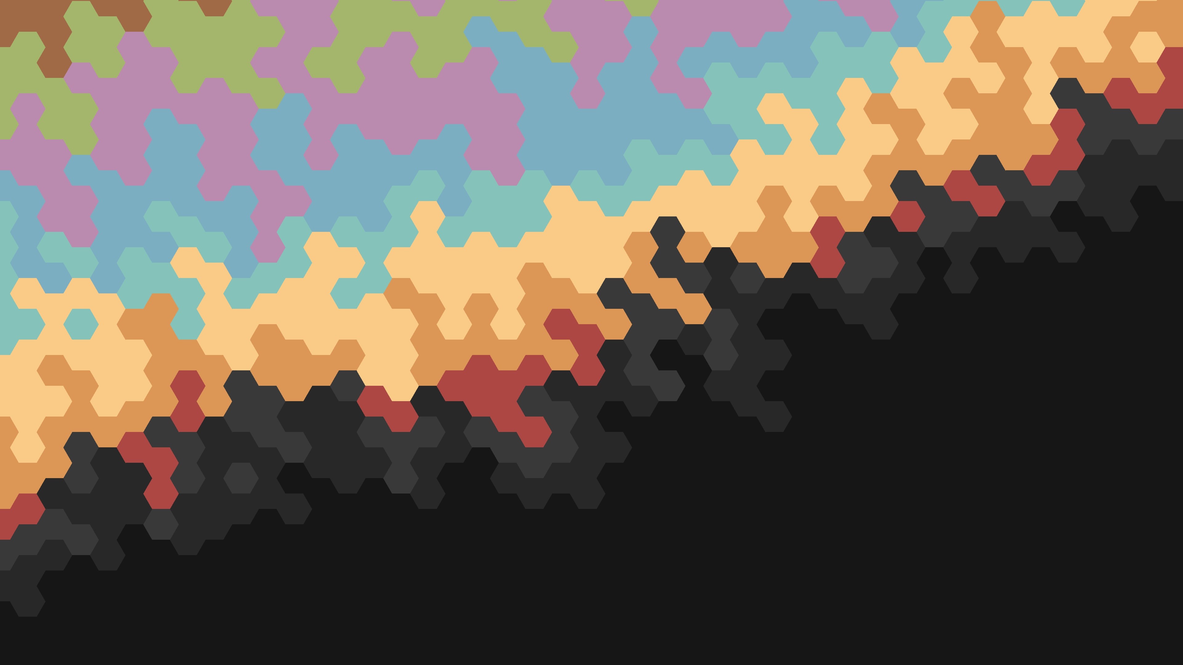 abstract, texture, hexagon, colorful, black, HD Wallpaper