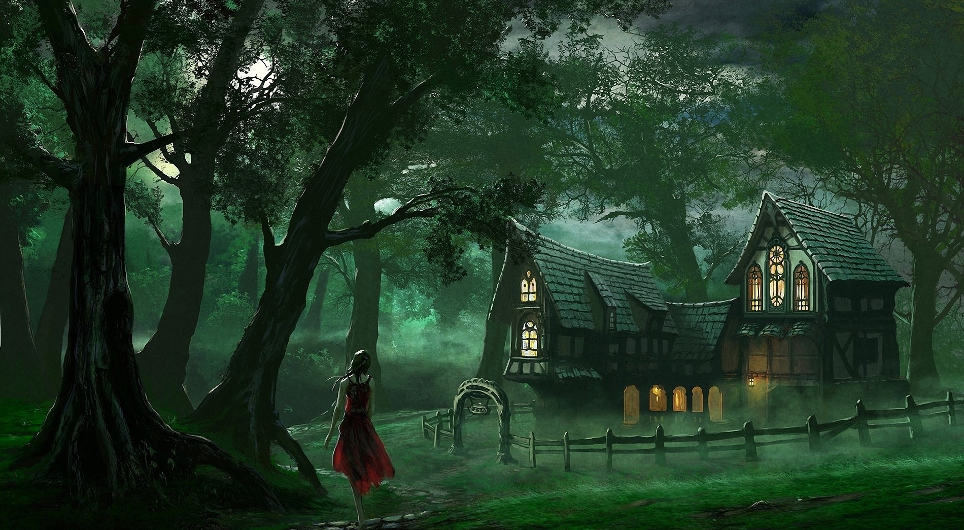 forest, fantasy art, fantasy girl, HD Wallpaper