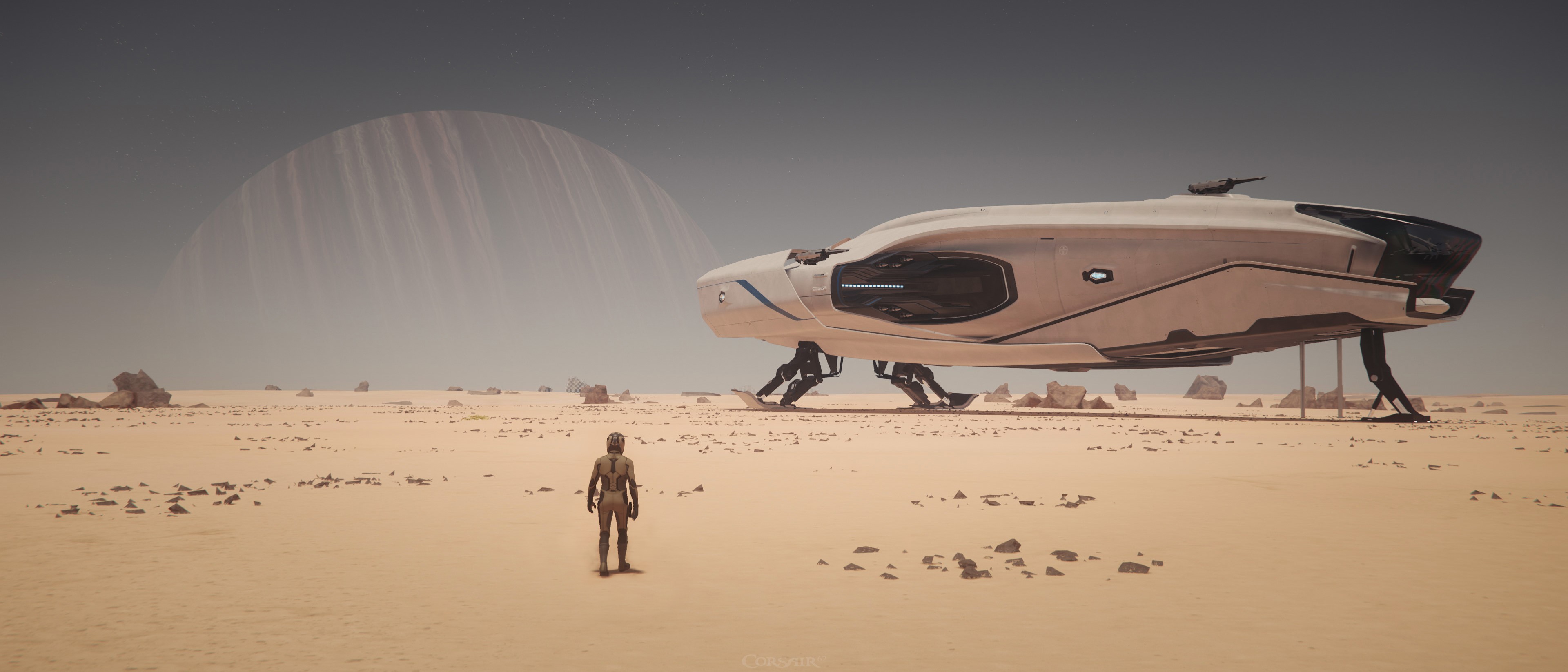space, Star Citizen, spaceship, astronaut, planet, science fiction, HD Wallpaper