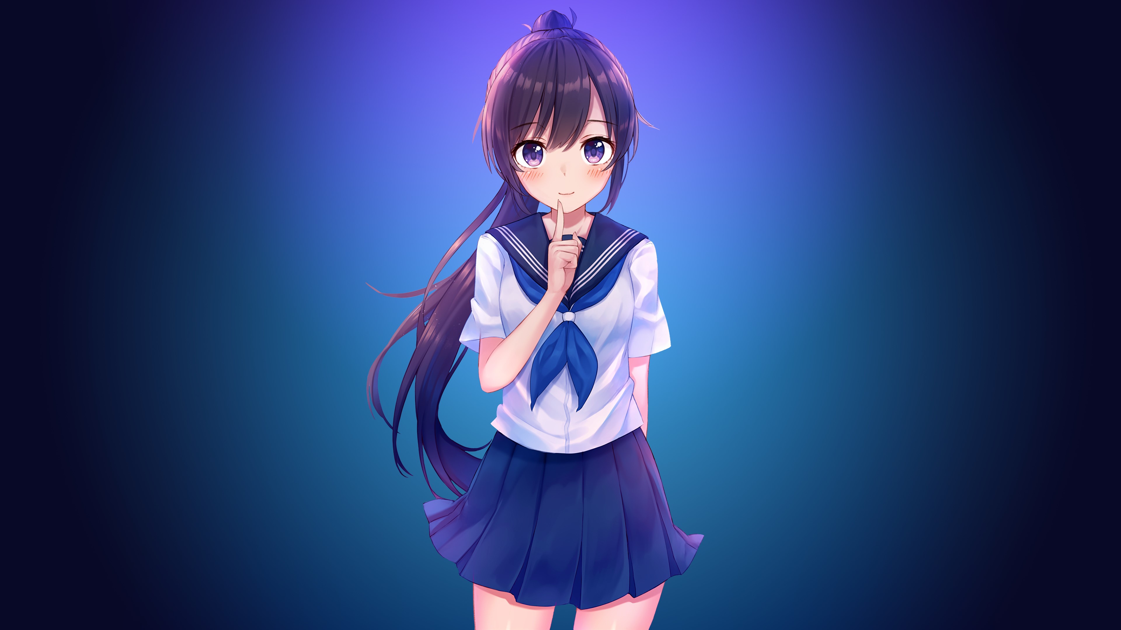 anime girls, artwork, anime, simple background, digital art, HD Wallpaper