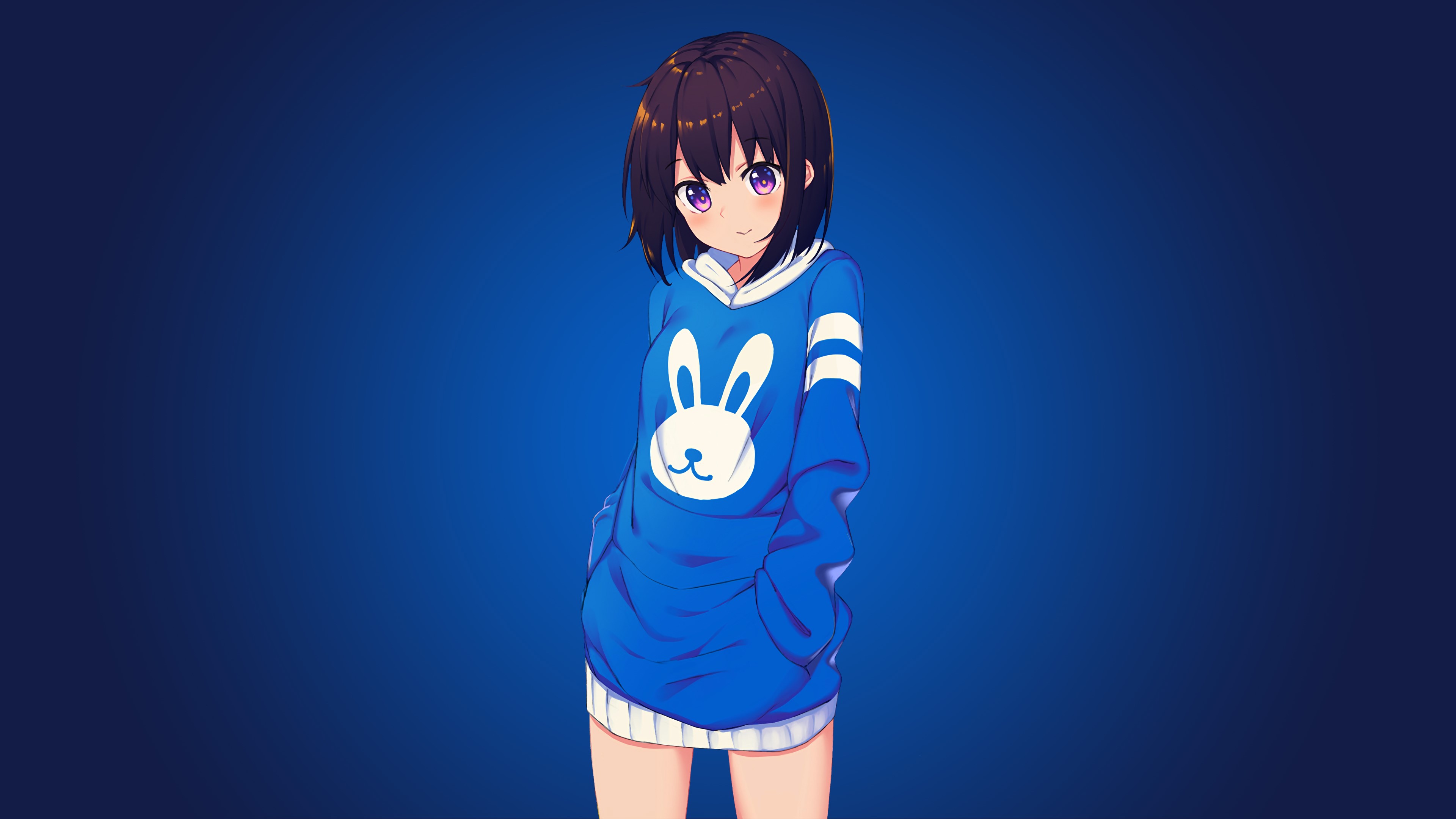 anime, anime girls, bunny girl, artwork, simple background, HD Wallpaper