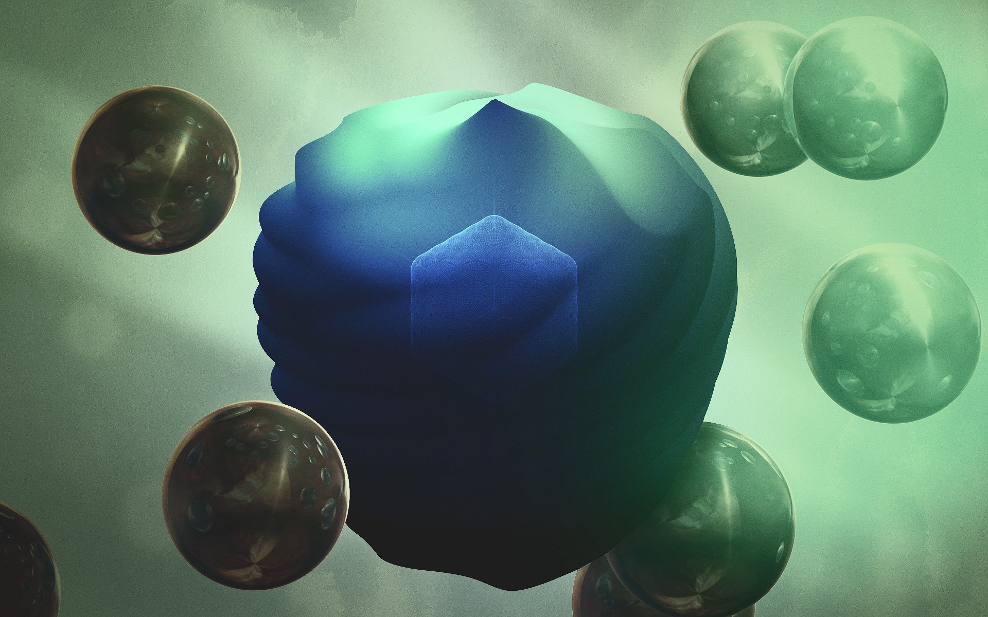 Hampus olsson, abstract, digital art, shapes, HD Wallpaper