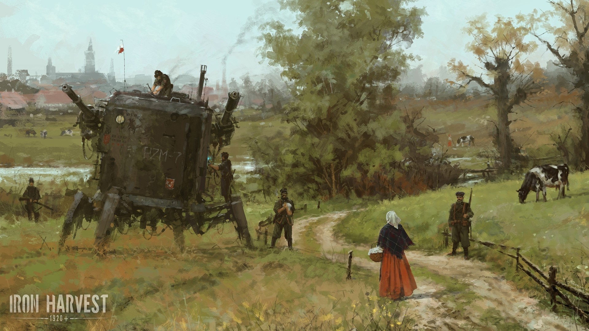 Iron Harvest, Polania Republic (Iron Harvest), mech, peasants, soldier, HD Wallpaper
