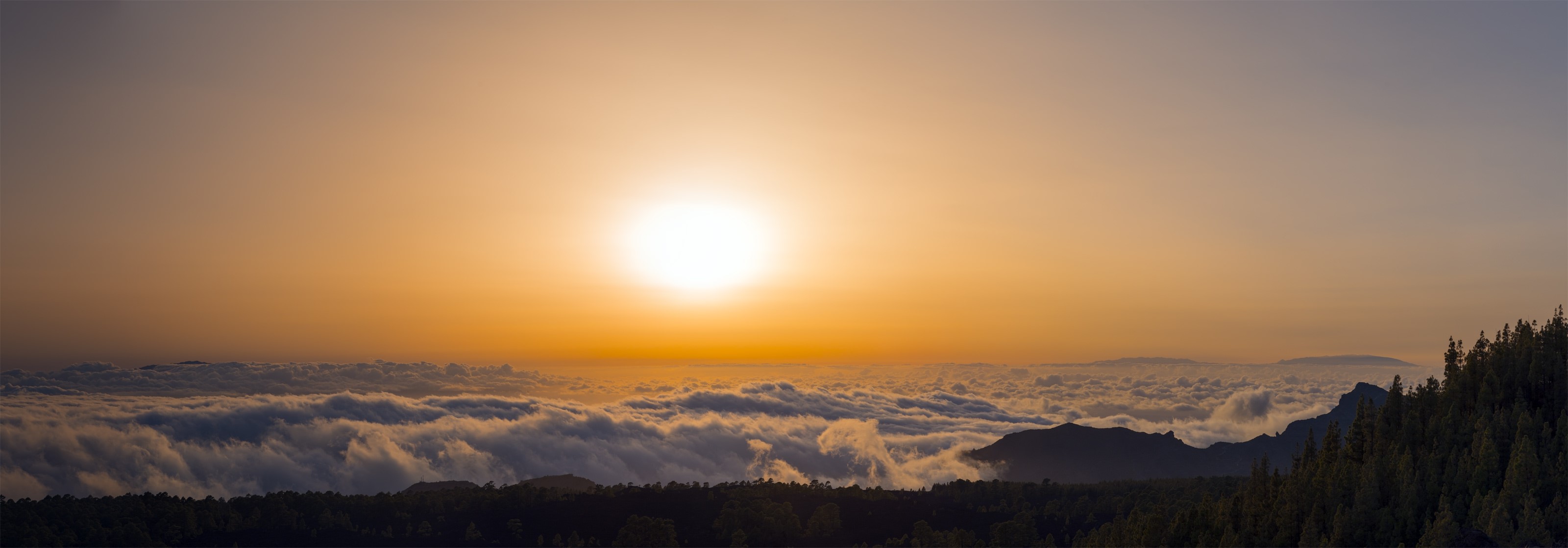 landscape, sunset, panorama, HD Wallpaper