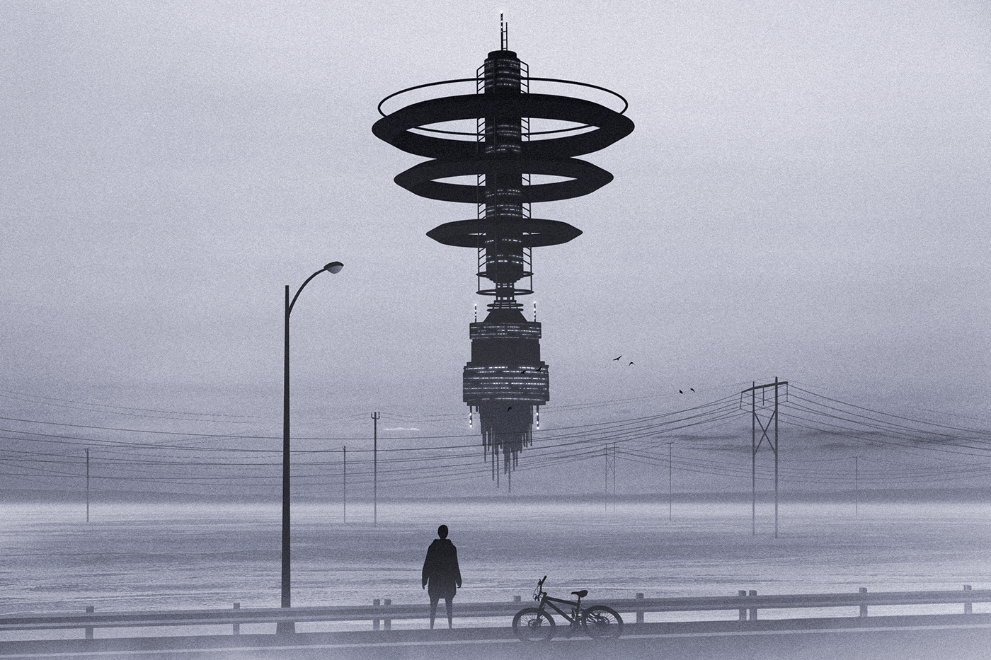 Oska, digital art, monochrome, anime, HD Wallpaper
