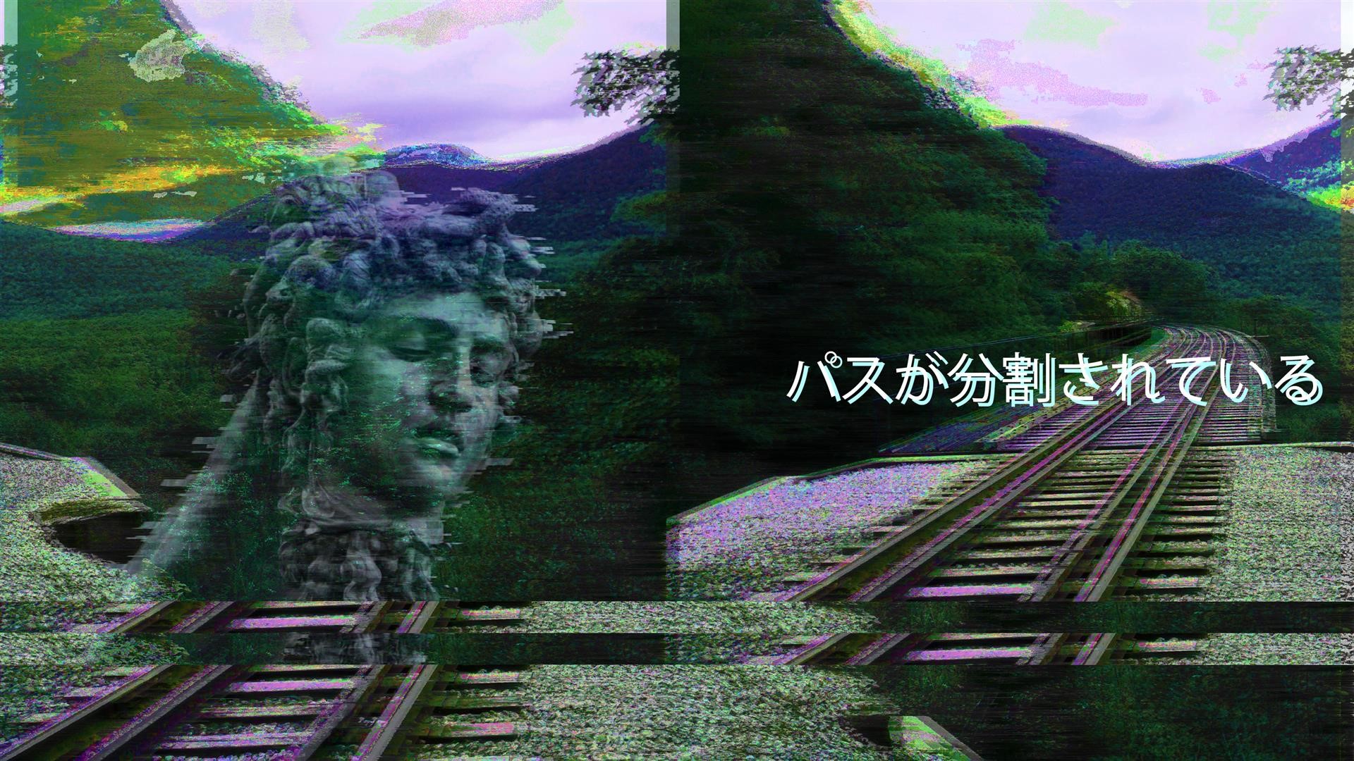 vaporwave, classical art, rail, HD Wallpaper