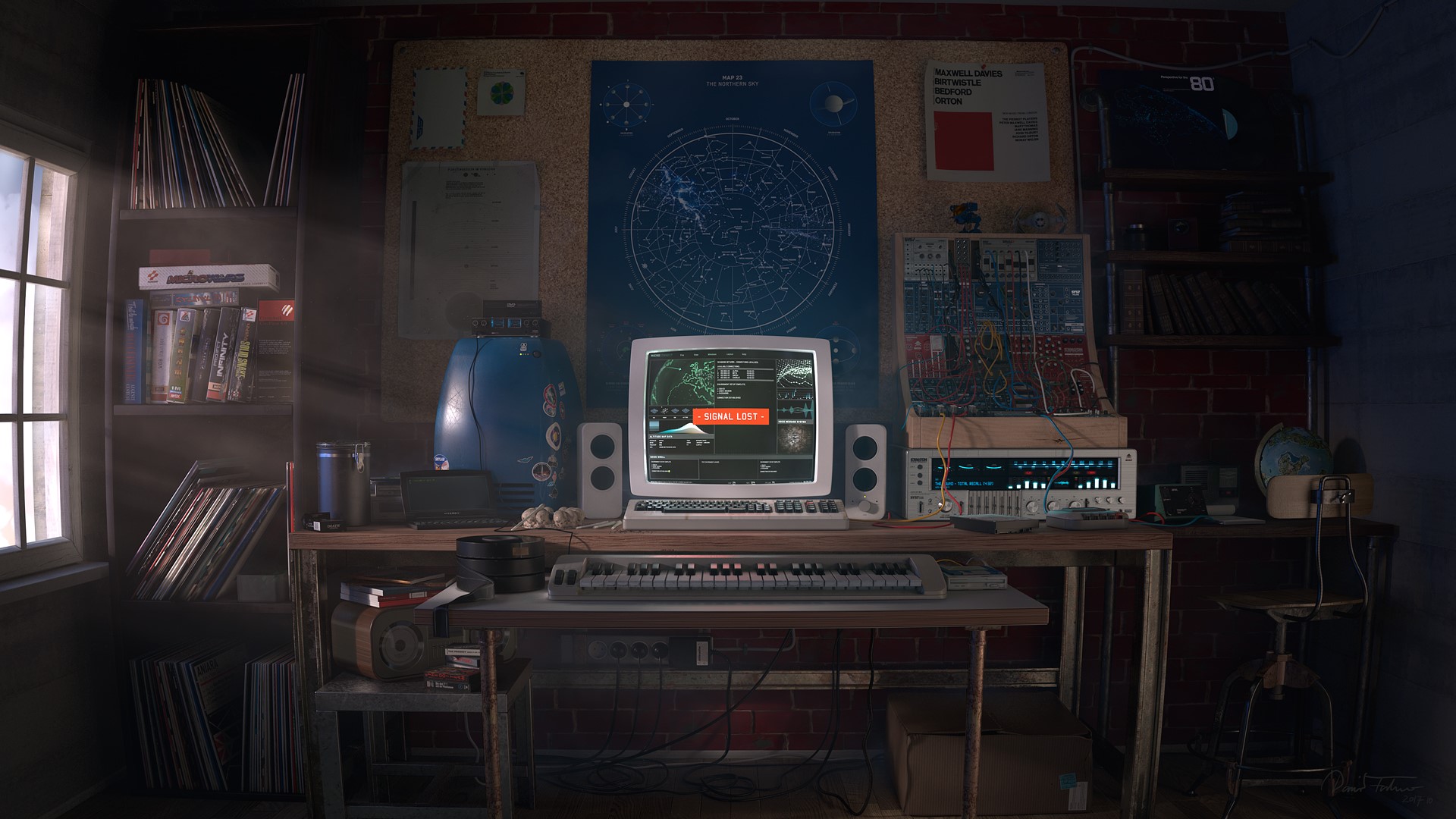 digital art, computer, map, interior, room, HD Wallpaper