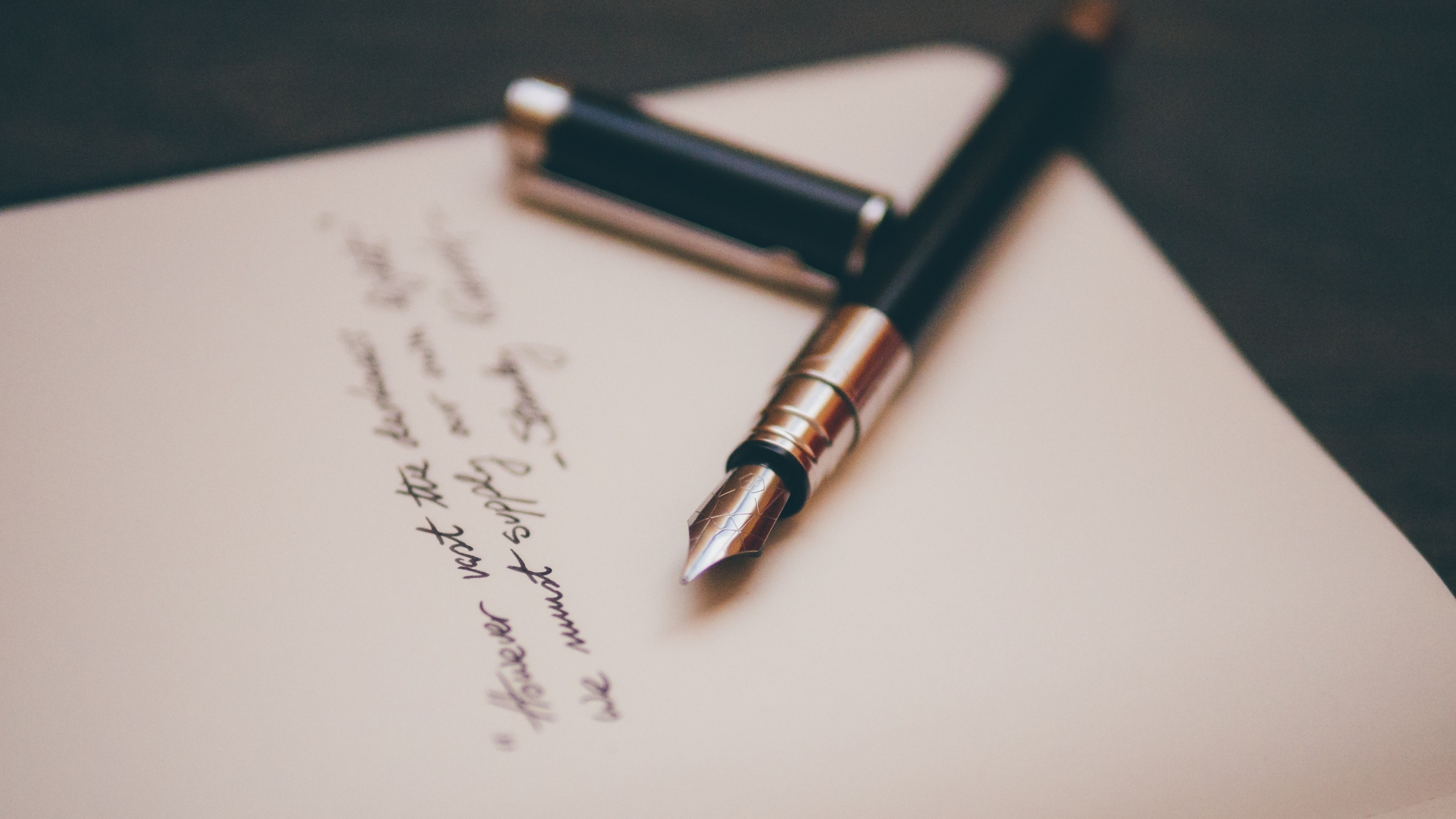 pen, paper, macro, letter, HD Wallpaper
