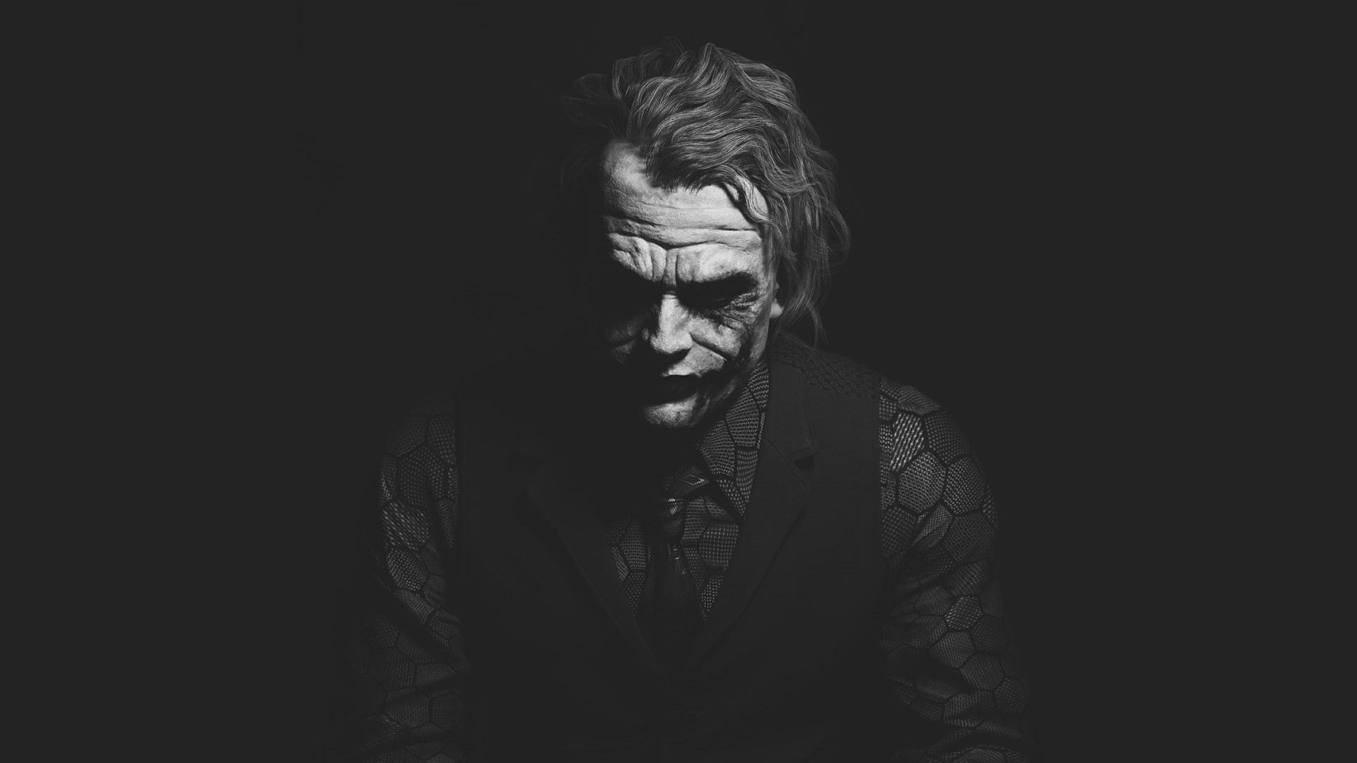 copy space, males, 1080P, dark, facial hair, serious, joker, front view, batman, lifestyles, men, indoors, cut out, studio shot, portrait, waist up, HD Wallpaper