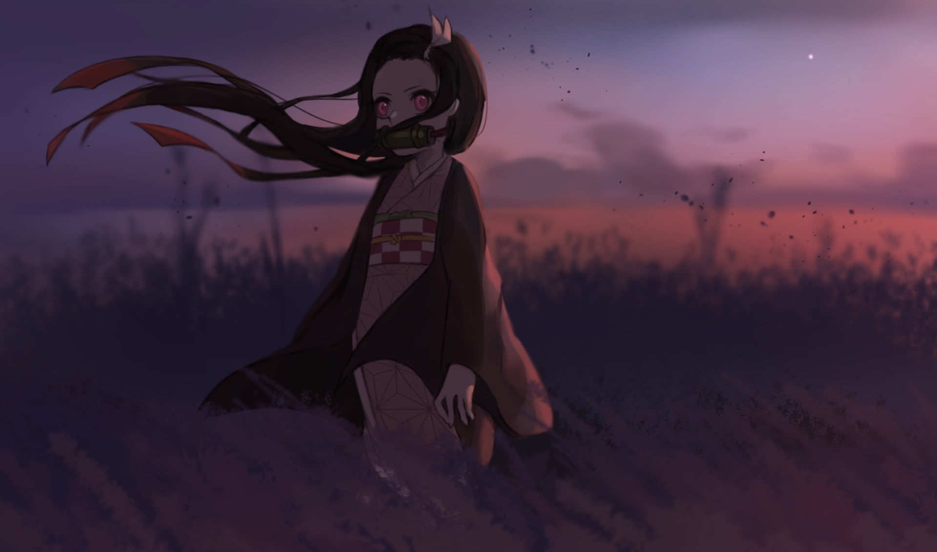 1080P, Kimetsu no Yaiba, anime girls, demon girl, Kamado Nezuko, anime, HD Wallpaper