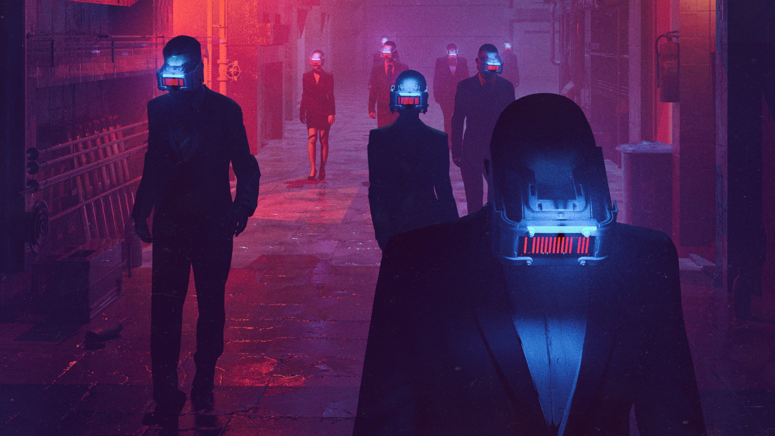 robot, digital art, people, fantasy art, futuristic, science fiction, cyberpunk, 2K, HD Wallpaper