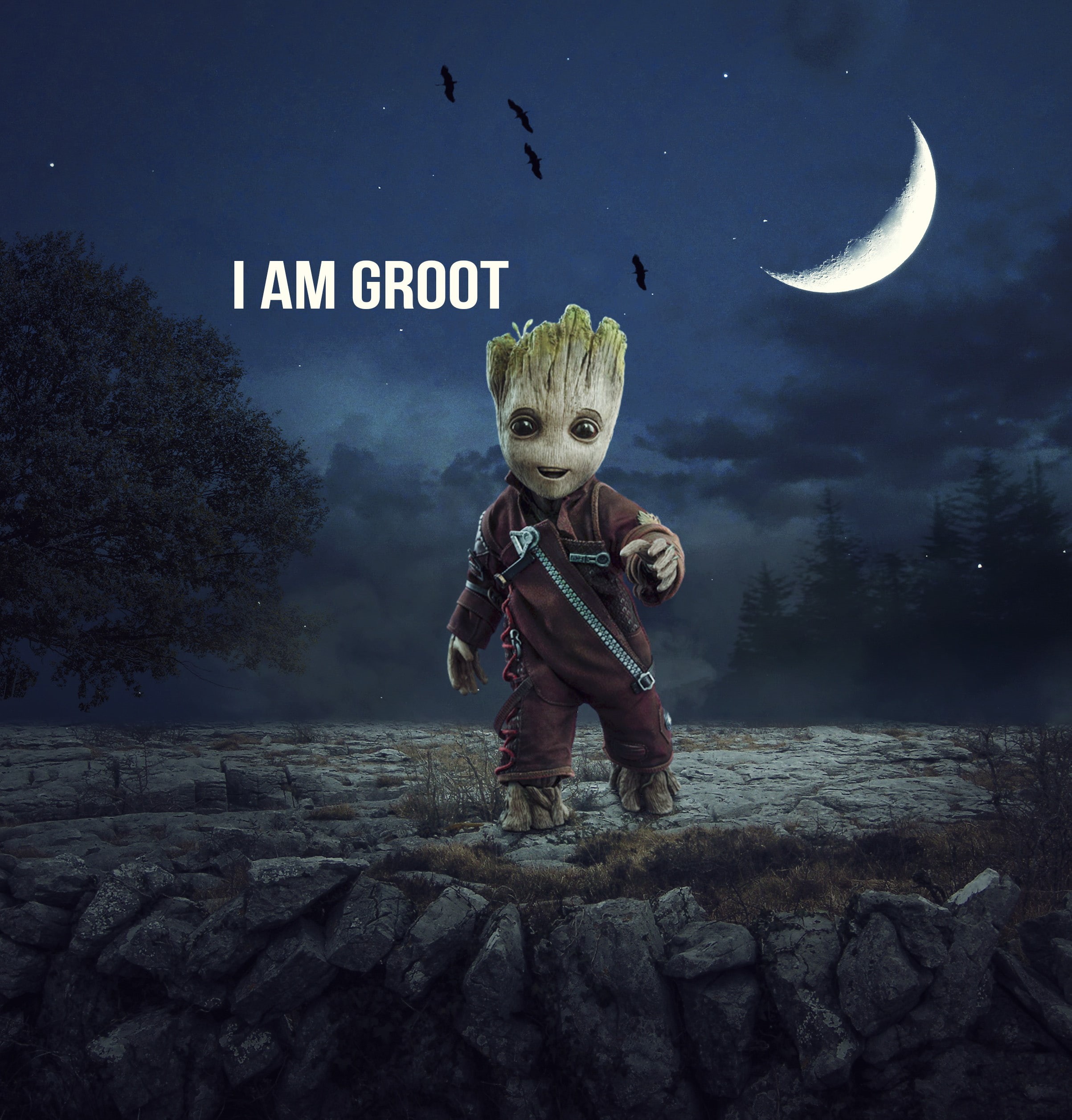 Baby Groot, Groot, HD, Marvel Comics, 1080P, Phone HD Wallpaper