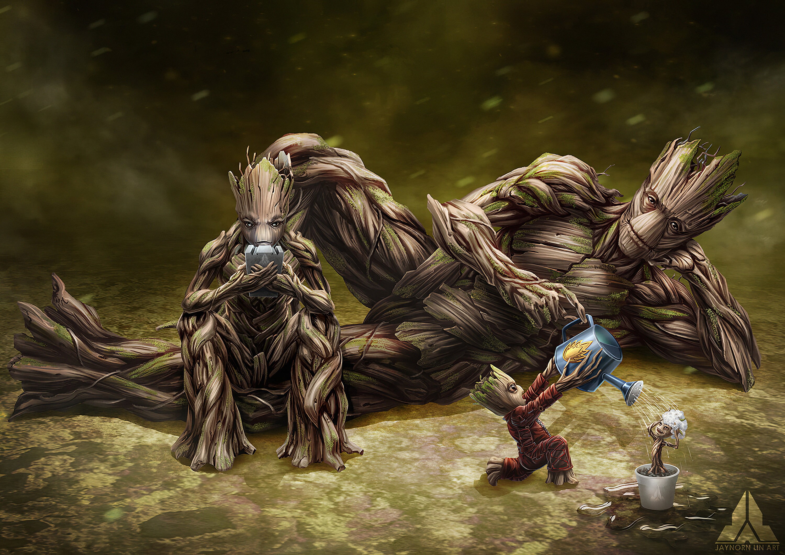 Comics, Groot, Guardians of the Galaxy, 2K, Marvel Comics, Baby Groot, HD Wallpaper