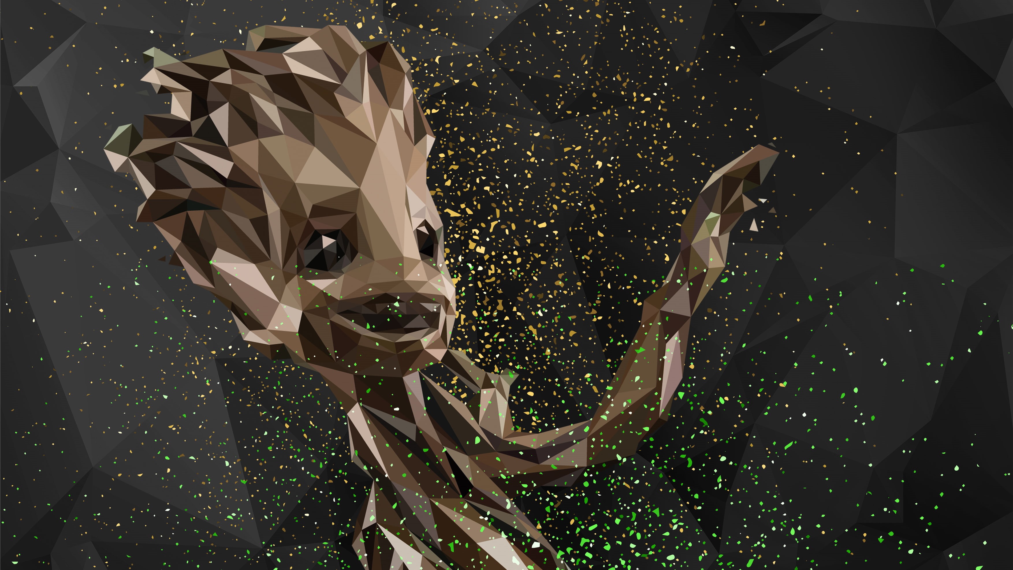 hd, 4k, behance, 2K, abstract, superheroes, baby groot, digital art, HD Wallpaper