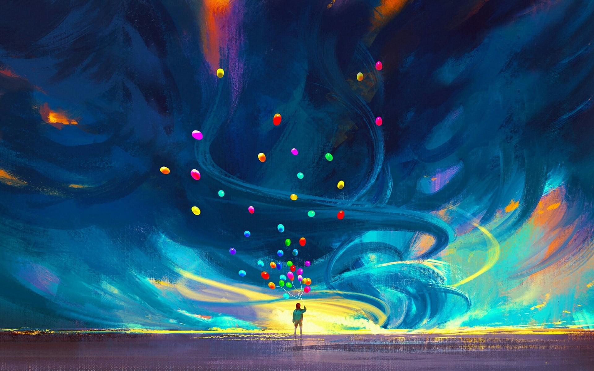 art, futuristic, creativity, flowing, illuminated, shape, clouds, outdoors, fractal, glowing, swirl, full length, surrealism, design, colorful, motion, HD Wallpaper