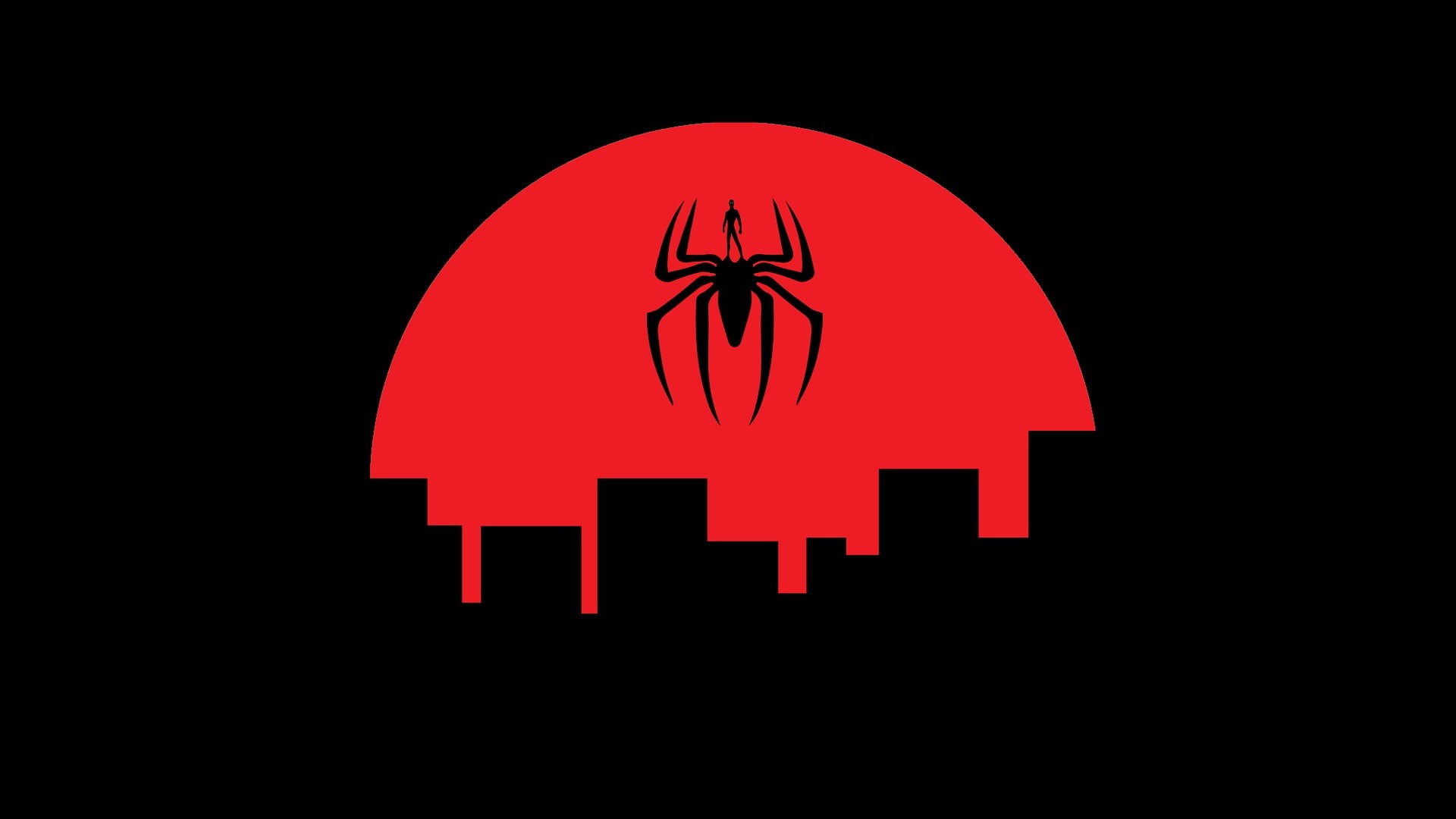 simple background, 1080P, Spider-Man, minimalism, Marvel Cinematic Universe, Marvel Comics, HD Wallpaper