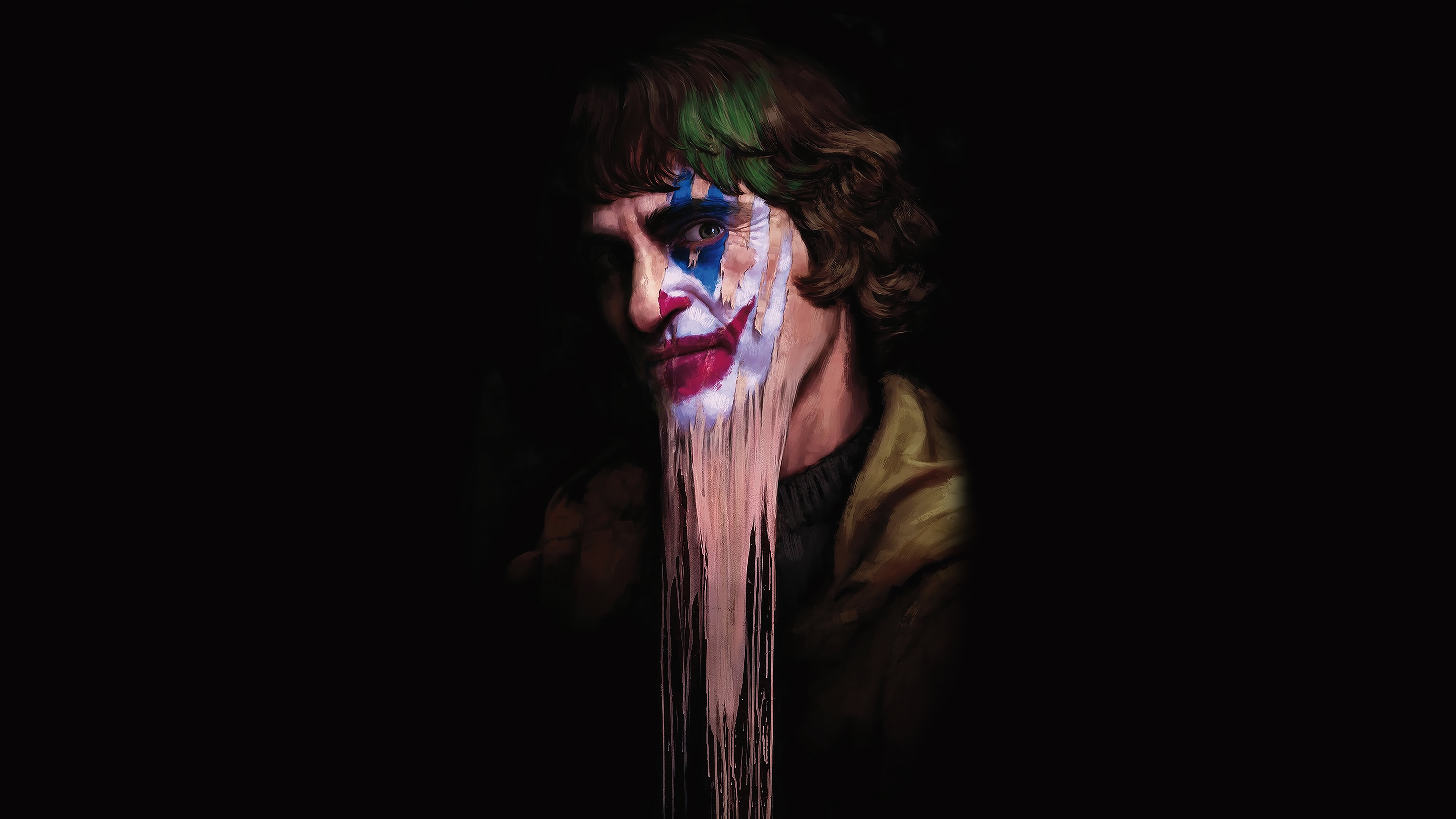 simple, digital art, movie poster, fictional character, villain, DC Comics, illustration, movie characters, mask, dark, digital, fictional, Joaquin Phoenix, HD Wallpaper