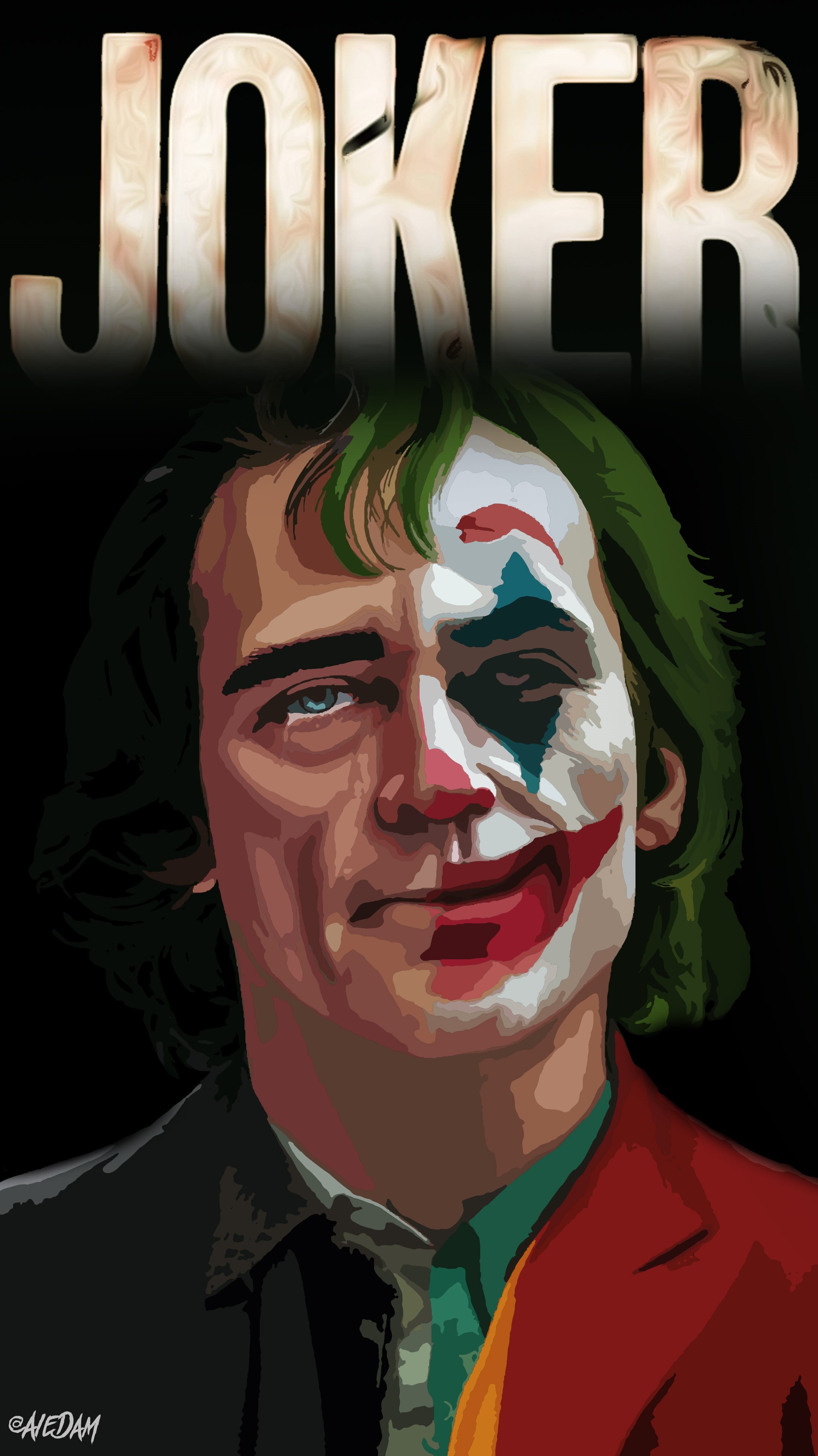 DC Universe, 4K, Joaquin Phoenix, Joker, Joker (2019 Movie), vector, Phone HD Wallpaper