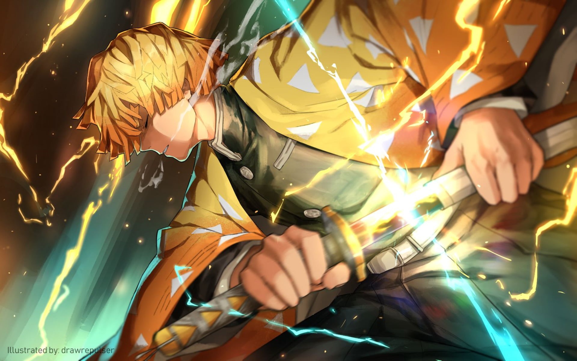 Anime, Demon Slayer: Kimetsu no Yaiba, 1080P, Zenitsu Agatsuma, HD Wallpaper