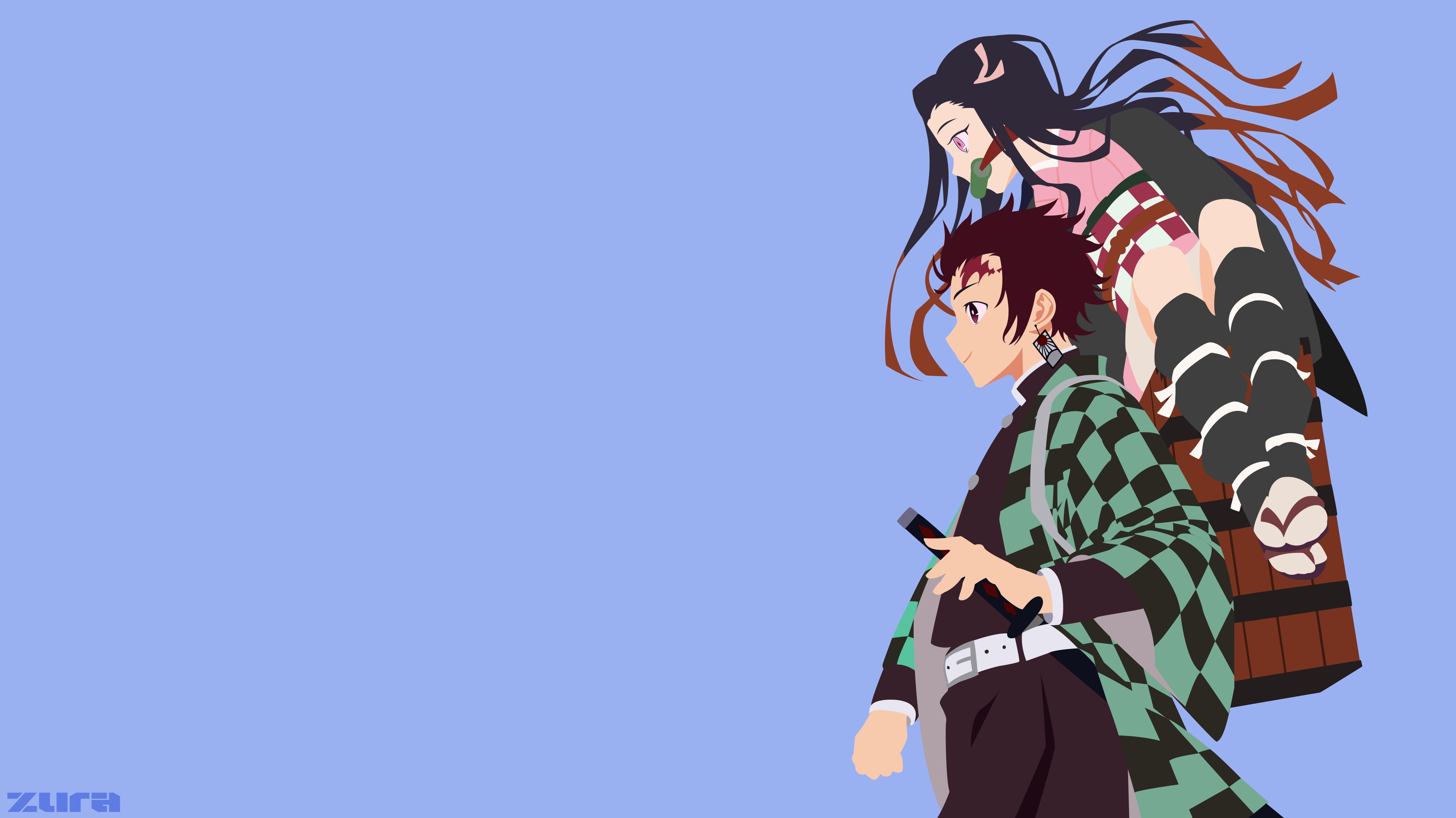 5K, Nezuko Kamado, Demon Slayer: Kimetsu no Yaiba, Anime, Tanjirou Kamado, HD Wallpaper