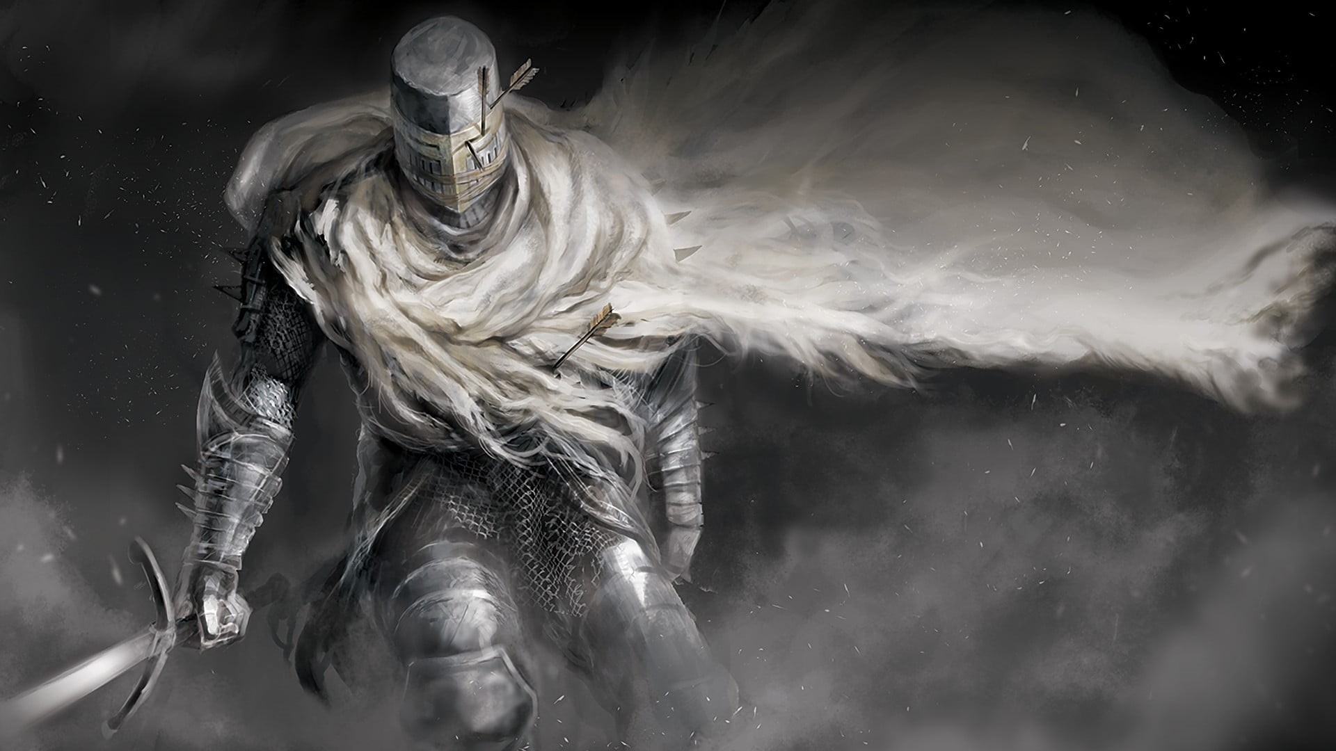 statue, creativity, human representation, video games, art and craft, Heide Knight, person, water, nature, male likeness, armor, 1080P, digital composite, HD Wallpaper