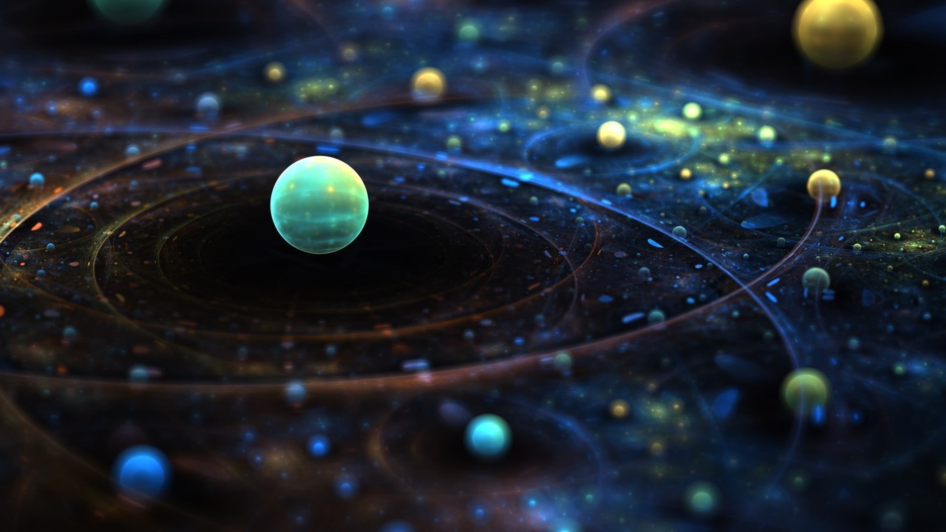 backgrounds, wood - material, shape, night, no people, blue, space, space art, multi Colored, abstract, close-up, multicolored, indoors, macro, sphere, HD Wallpaper