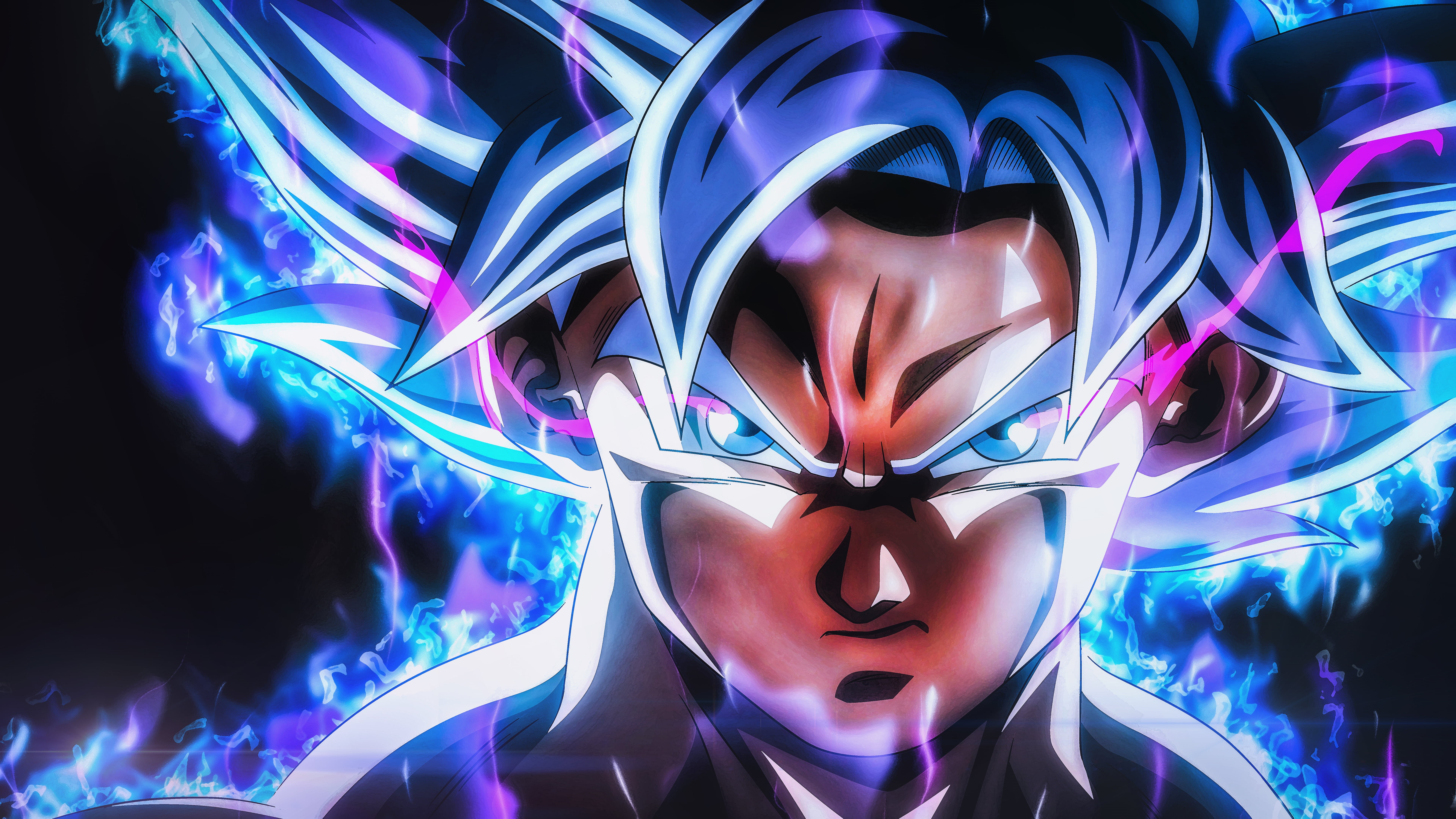 Dragon Ball Super, Son Goku, white hair, Dragon Ball, Ultra Instinct, 8K, HD Wallpaper
