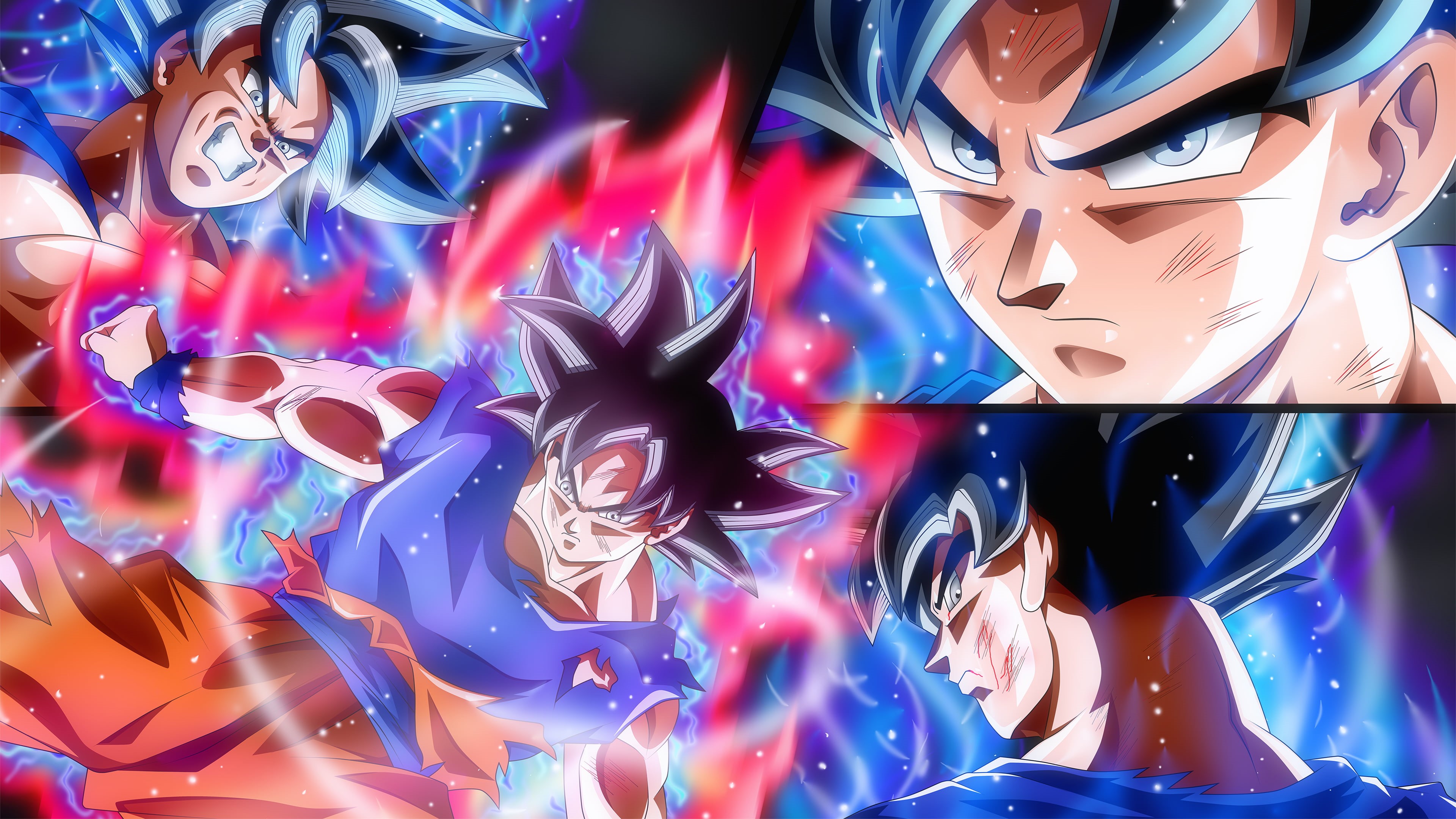Dragon Ball Super, illustration, Dragon Ball, close-up, pattern, lighting equipment, collage, dragon, representation, 4K, full frame, no people, backgrounds, HD Wallpaper