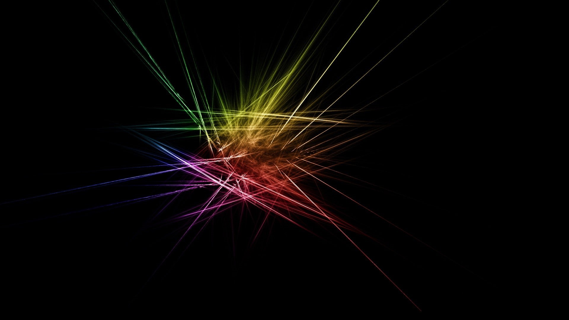 vibrant color, red, 1080P, green, shapes, event, backgrounds, sky, yellow, glowing, motion, illuminated, pattern, night, lines, abstract, minimalism, HD Wallpaper