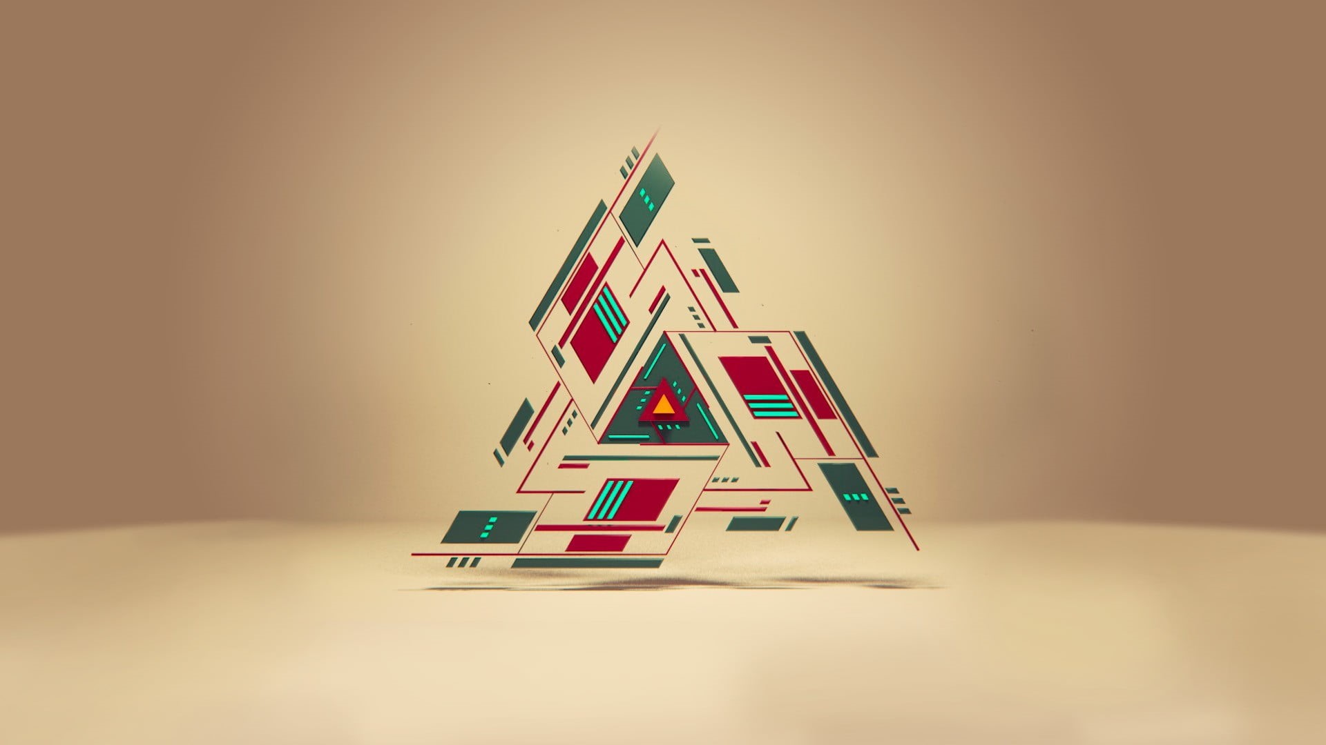 triangular, close-up, backgrounds, education, red, still life, simple background, toy block, 1080P, stack, design, multi colored, street, shadow, no people, HD Wallpaper