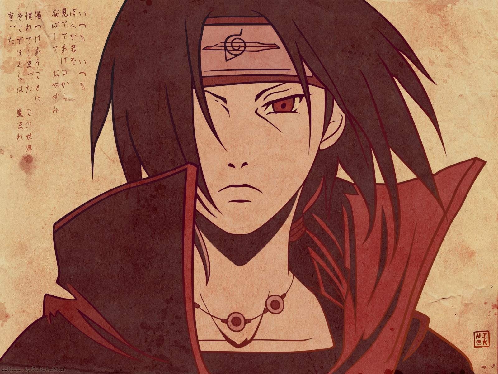 male likeness, red eyes, 720P, Akatsuki, no people, human representation, anime, text, Naruto Shippuuden, female likeness, mural, uchiha, close-up, HD Wallpaper