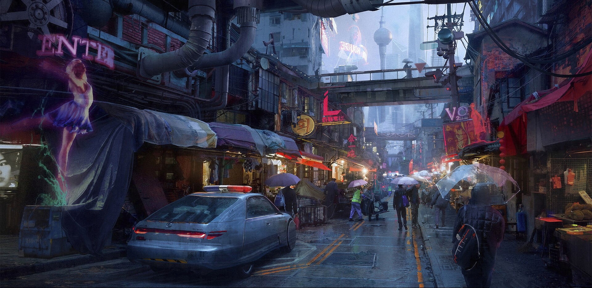 futuristic, science fiction, cyberpunk, 1080P, cyber, digital art, city, HD Wallpaper
