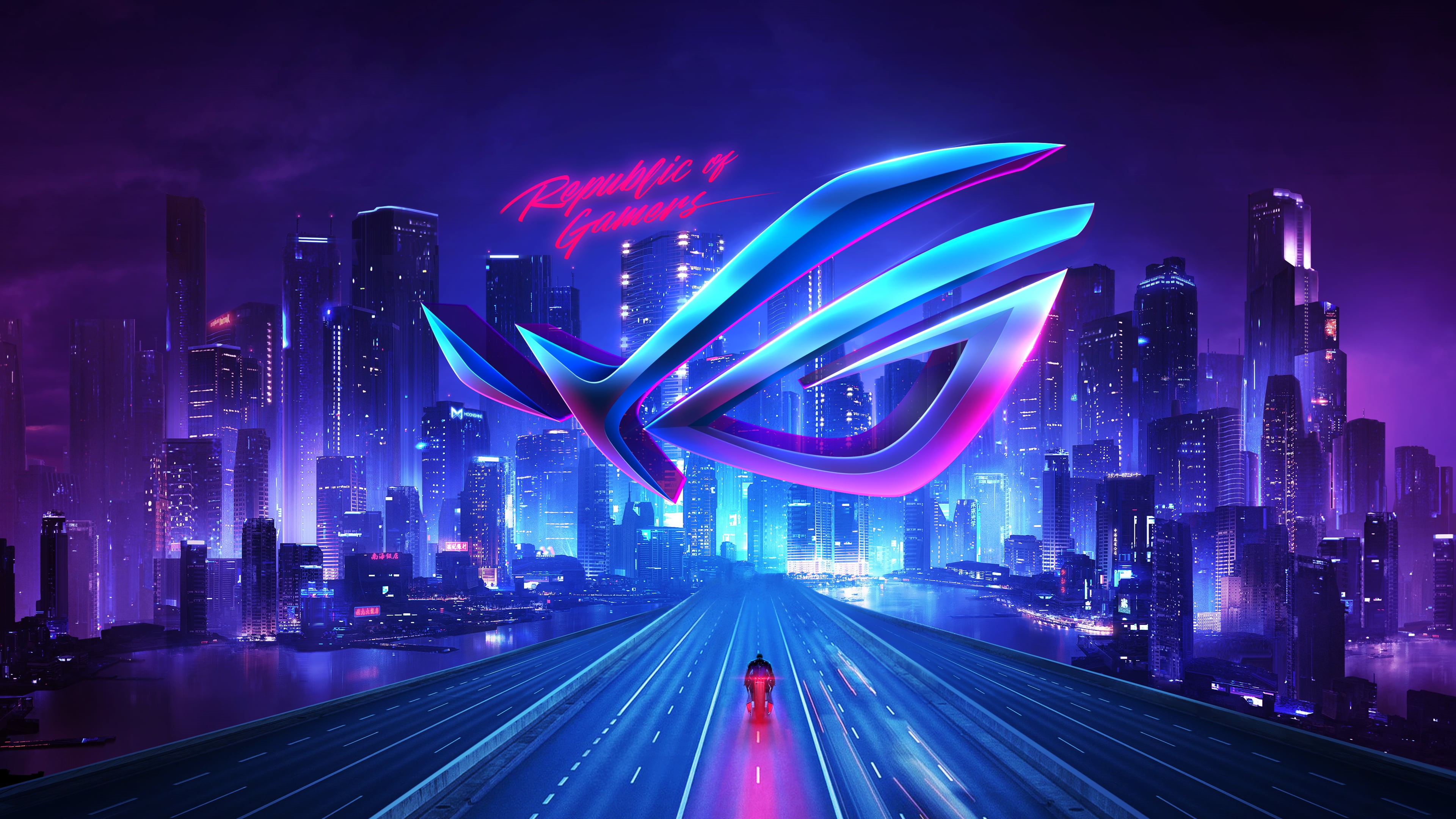 Technology, Asus ROG, City, 4K, HD Wallpaper
