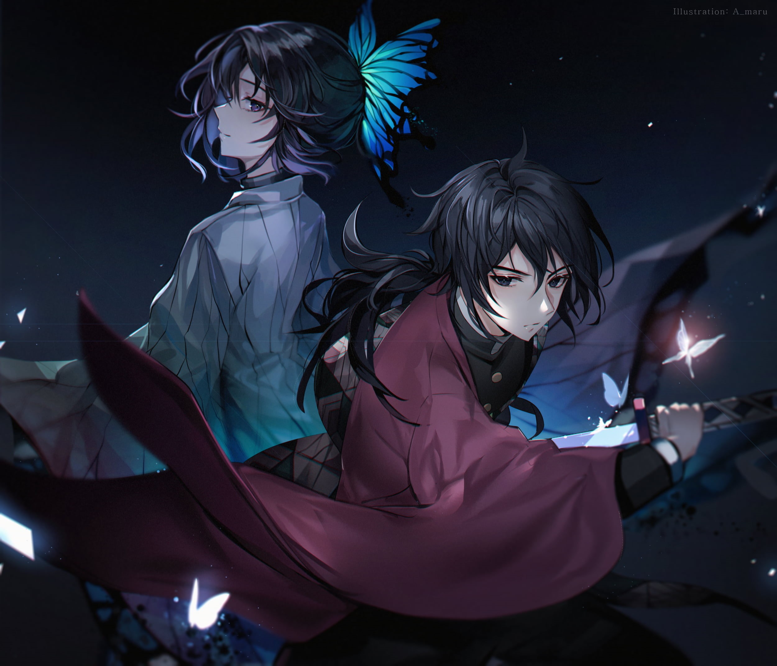 Anime, Giyuu Tomioka, Demon Slayer: Kimetsu no Yaiba, Shinobu Kochou, 1080P, HD Wallpaper