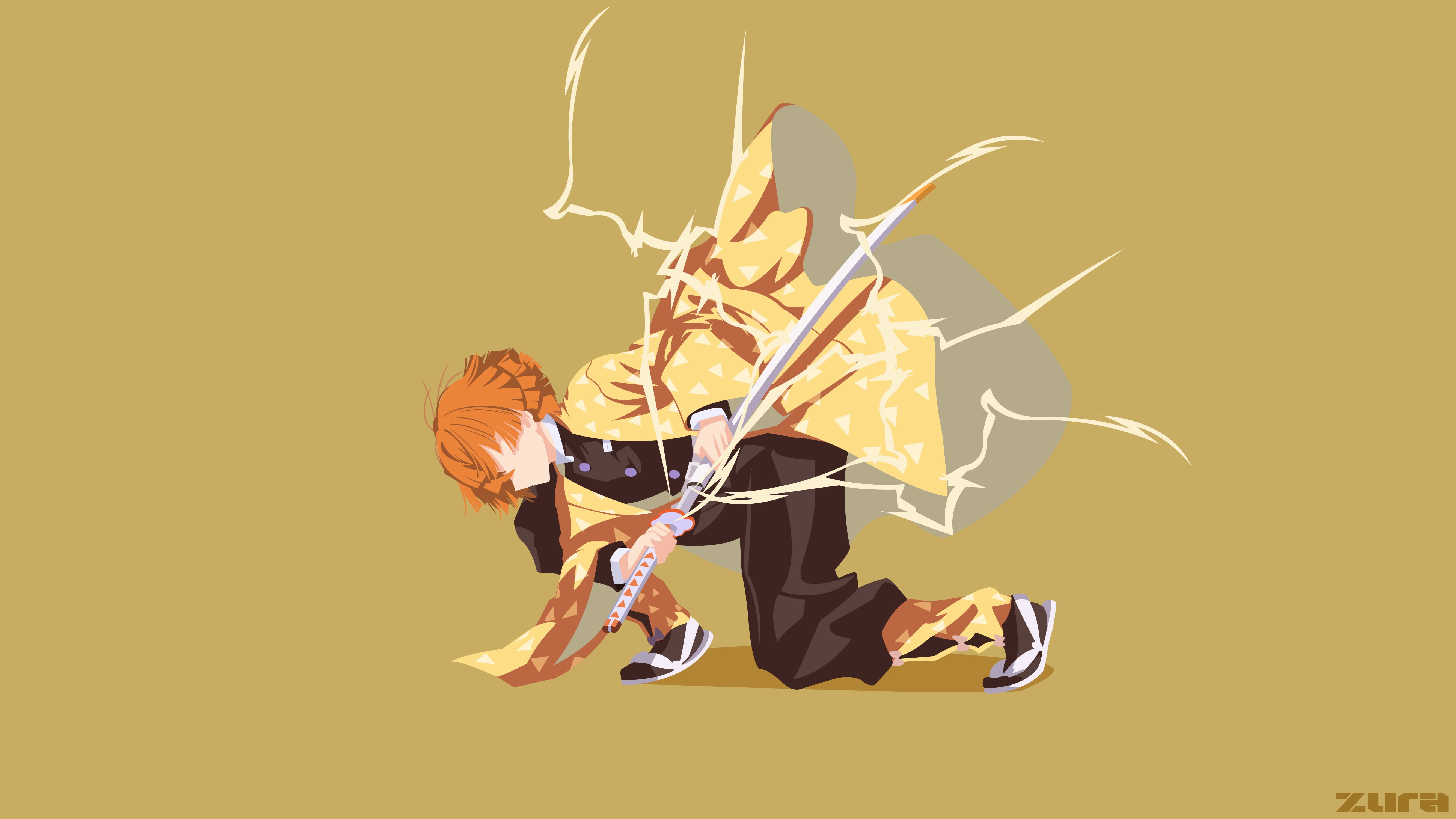 Demon Slayer: Kimetsu no Yaiba, Anime, 5K, Zenitsu Agatsuma, HD Wallpaper