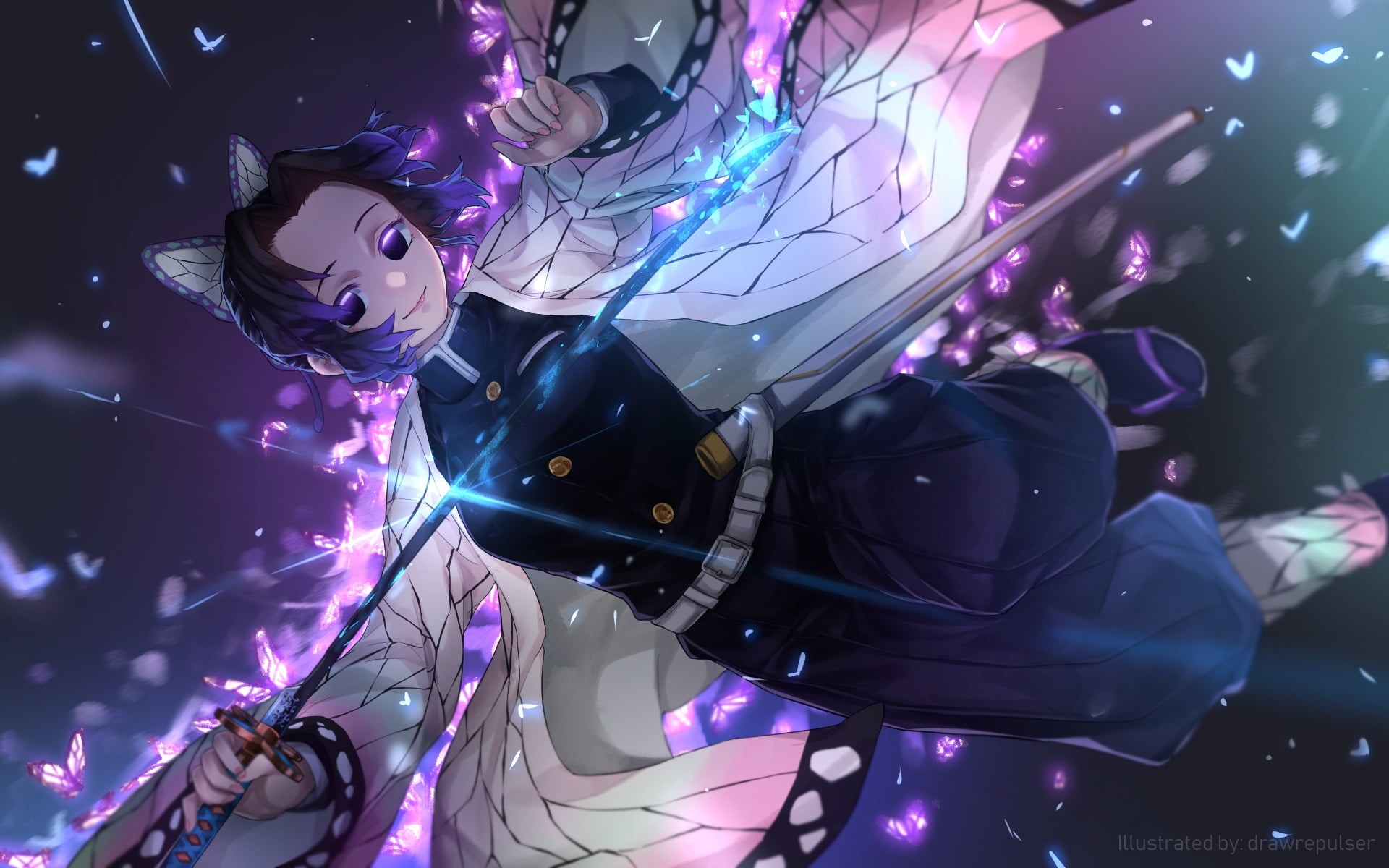1080P, Anime, Demon Slayer: Kimetsu no Yaiba, Shinobu Kochou, HD Wallpaper