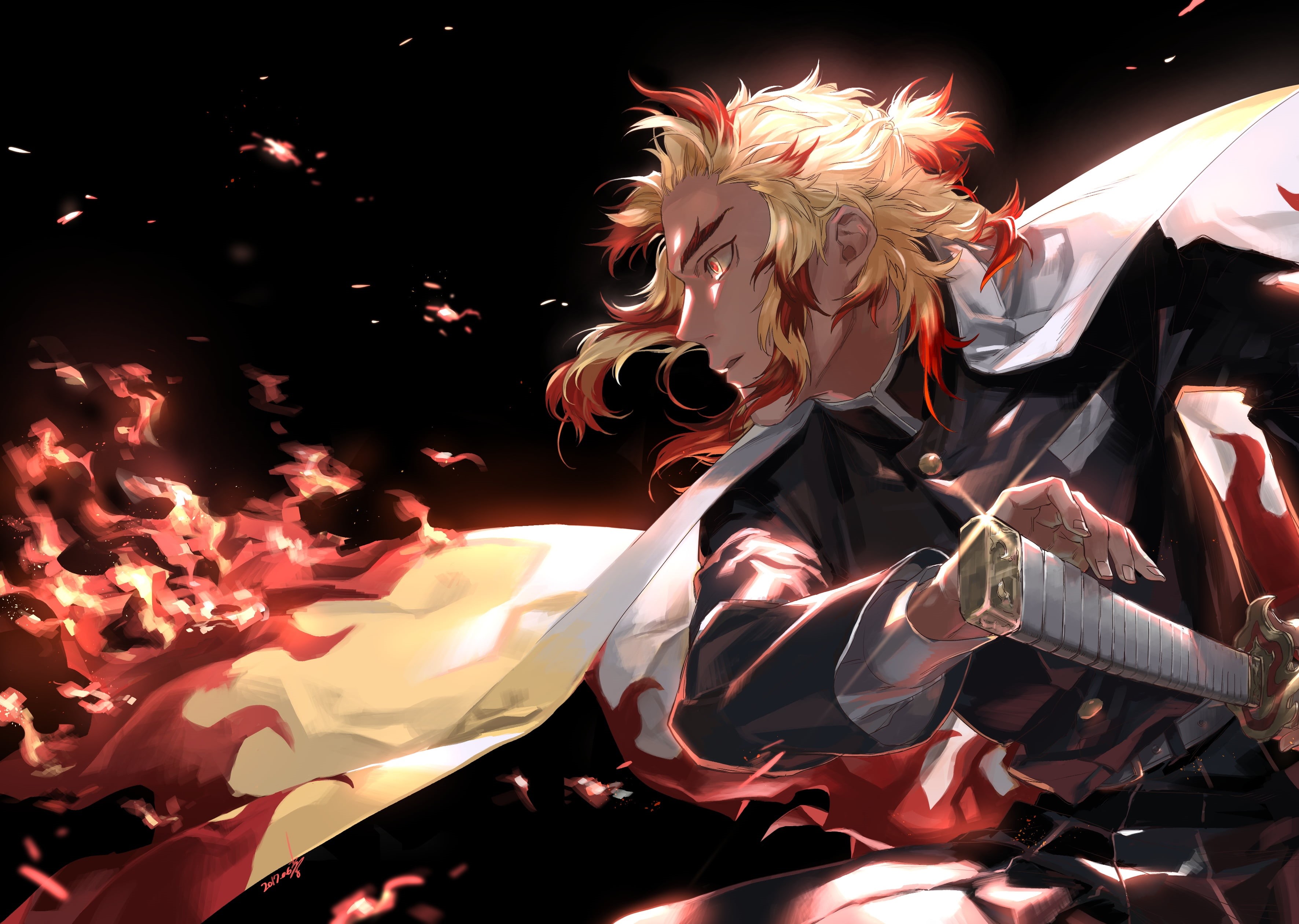 Kyojuro Rengoku, Demon Slayer: Kimetsu no Yaiba, 2K, Anime, HD Wallpaper