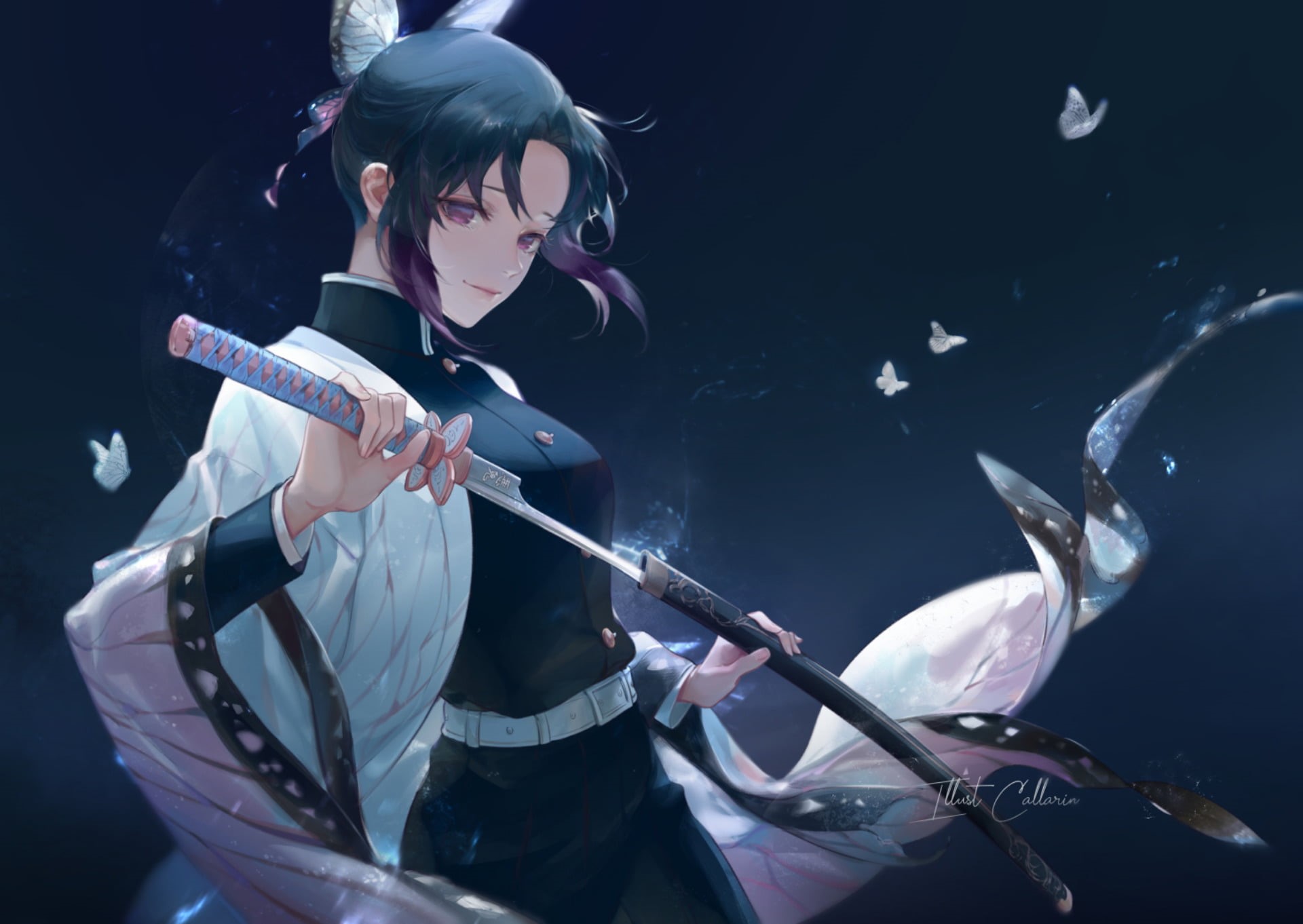 Demon Slayer: Kimetsu no Yaiba, Shinobu Kochou, 1080P, Anime, HD Wallpaper
