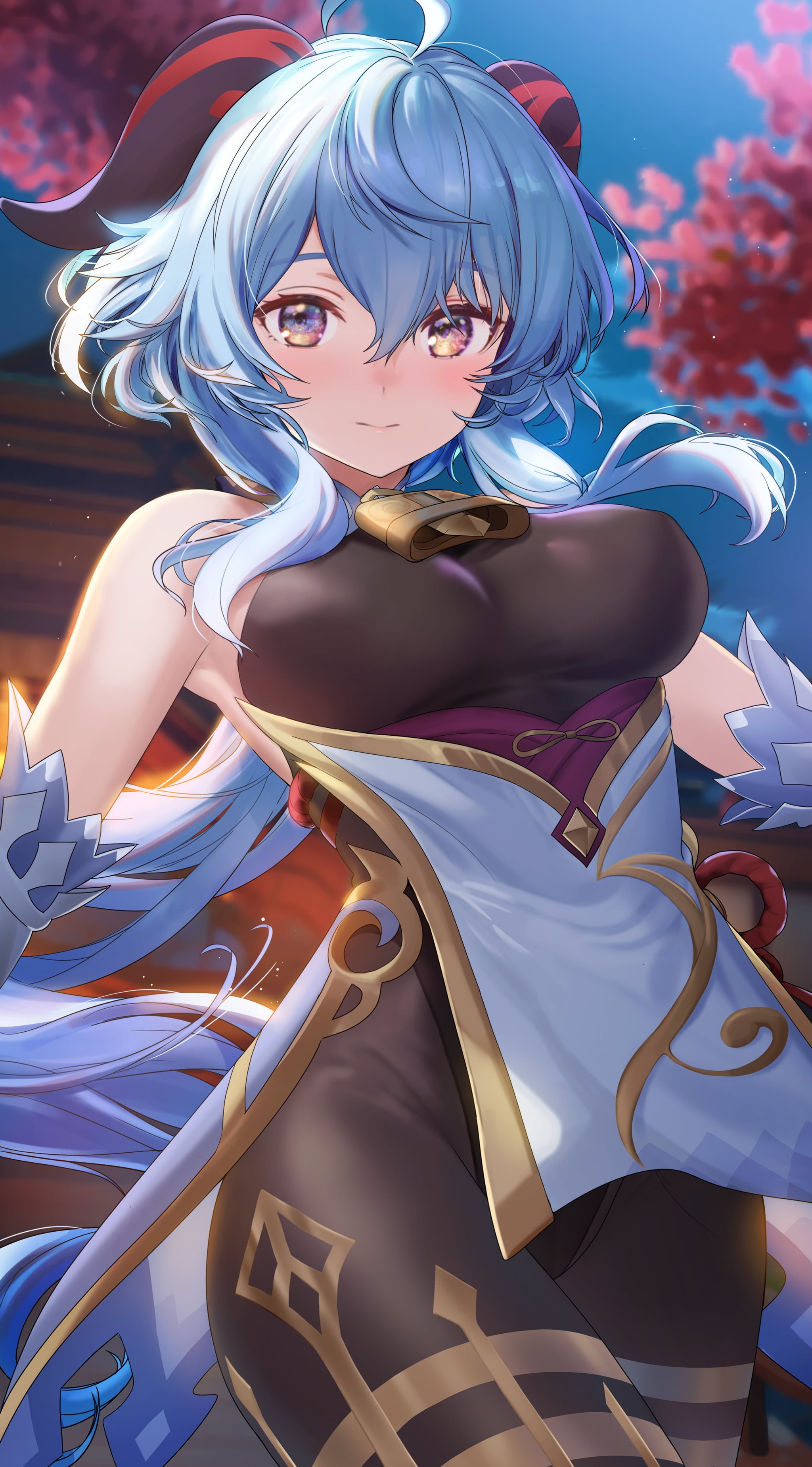Seicoh, Genshin Impact, blue hair, Ganyu (Genshin Impact), anime girls, 2K, bodysuit, Phone HD Wallpaper