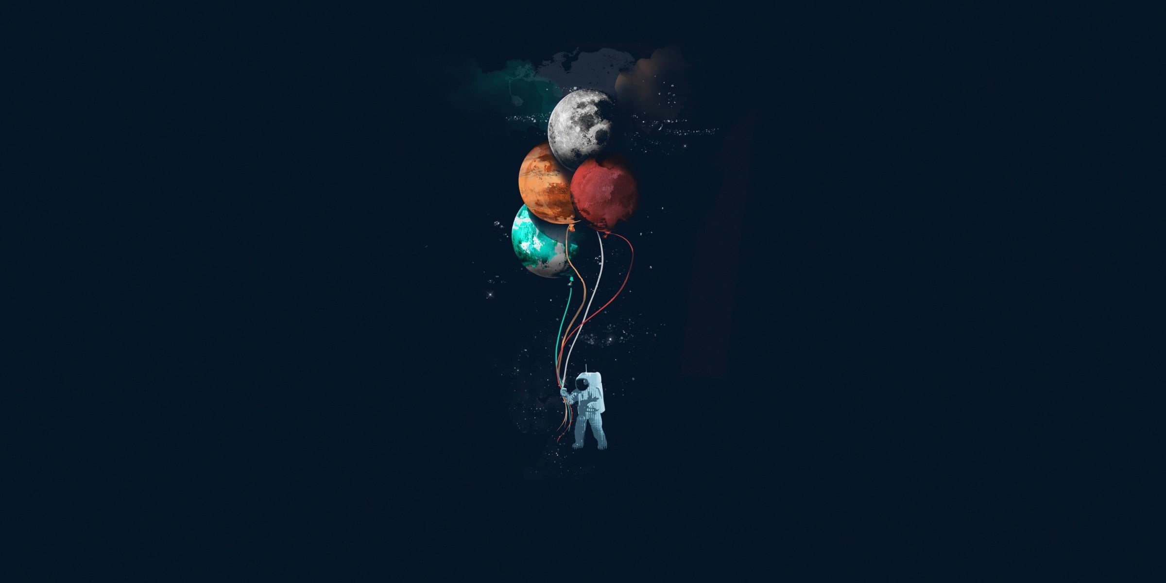 minimalism, 1080P, artwork, space art, simple background, astronaut, space, HD Wallpaper