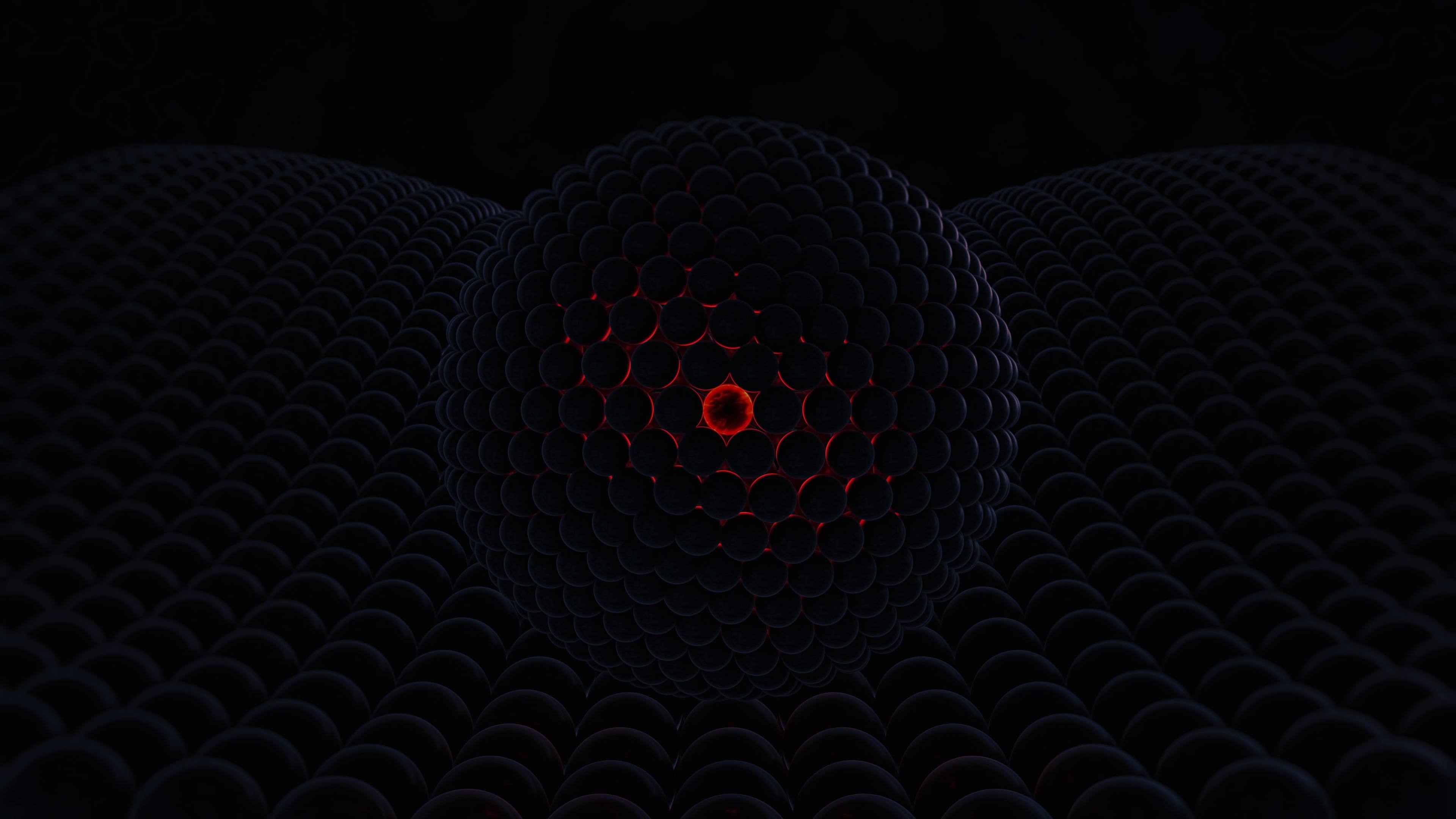 graphic design, untitled, shape, black background, 3d design, 4K, full frame, geometric shape, textured, music, no people, audio equipment, indoors, red, HD Wallpaper