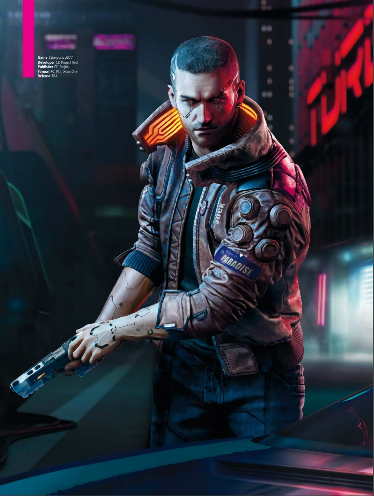 three quarter length, city, 720P, arts culture and entertainment, architecture, science fiction, tattoo, cyberpunk, nightlife, looking, young adult, V (Cyberpunk 2077), Phone HD Wallpaper