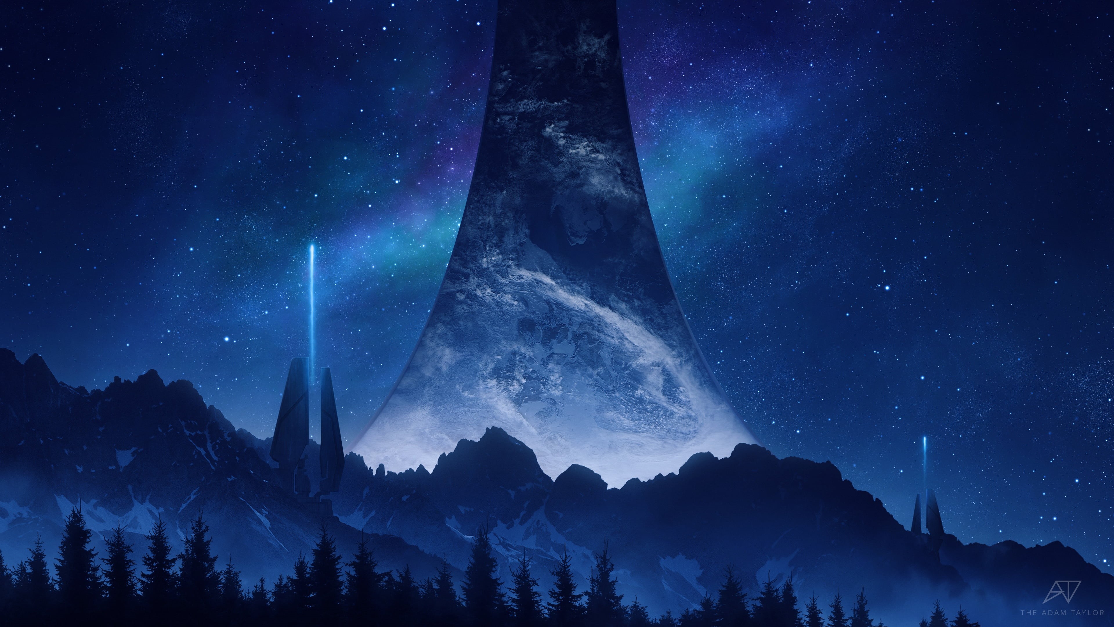 4K, video games, Halo, dark, science fiction, Video Game Art, Halo Infinite, HD Wallpaper